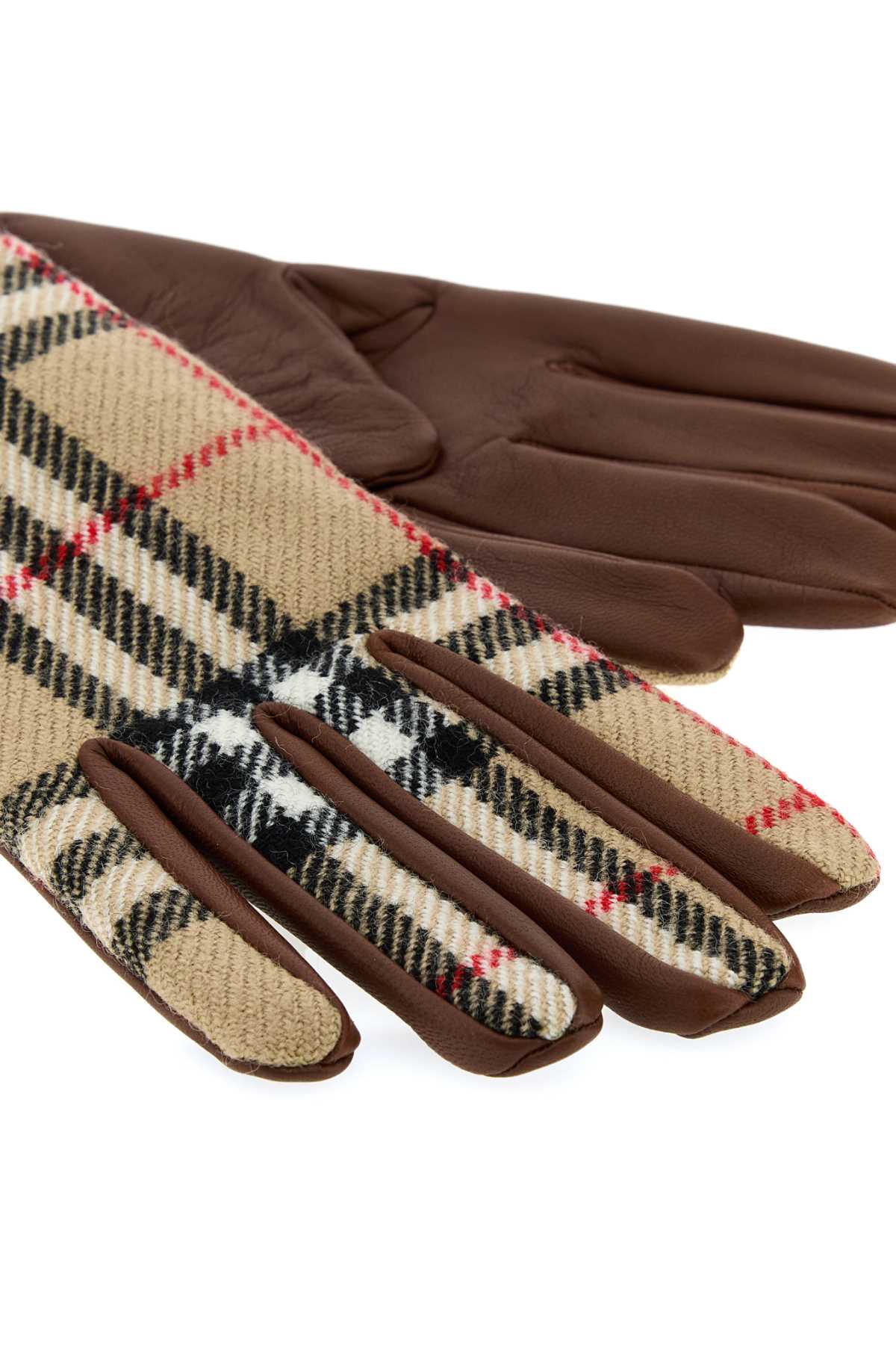 Burberry Unisex Multicolor Wool And Leather Gloves BURBERRY