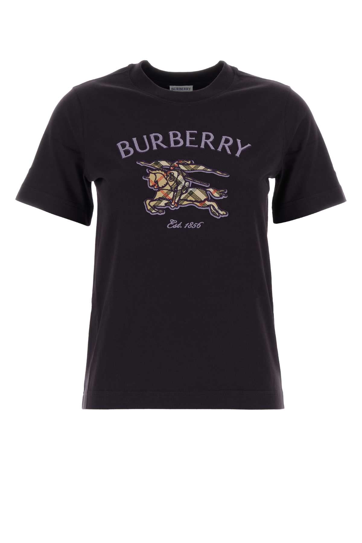Burberry Women Aubergine Cotton T-Shirt BURBERRY