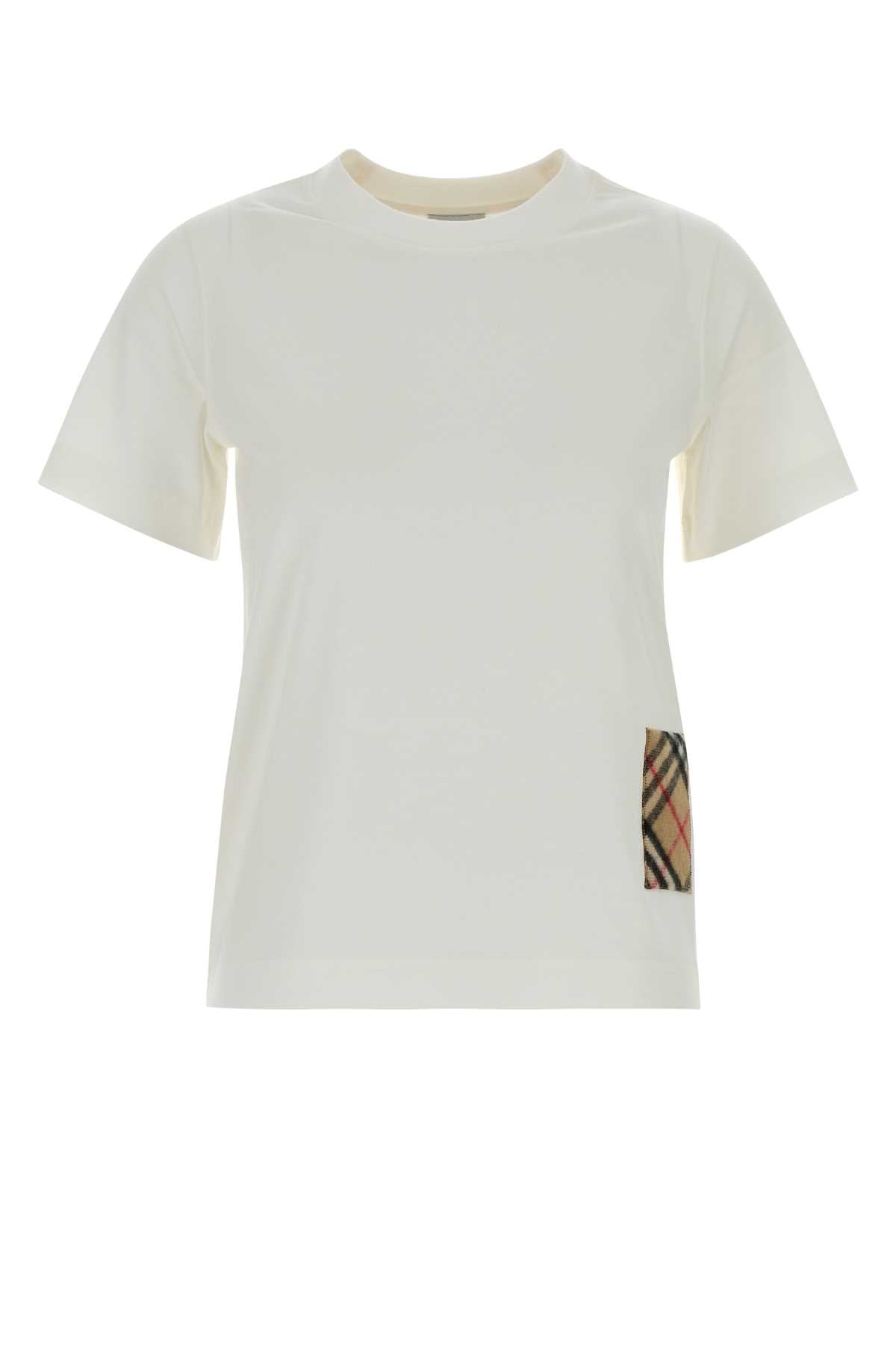 Burberry Women White Cotton T-Shirt BURBERRY