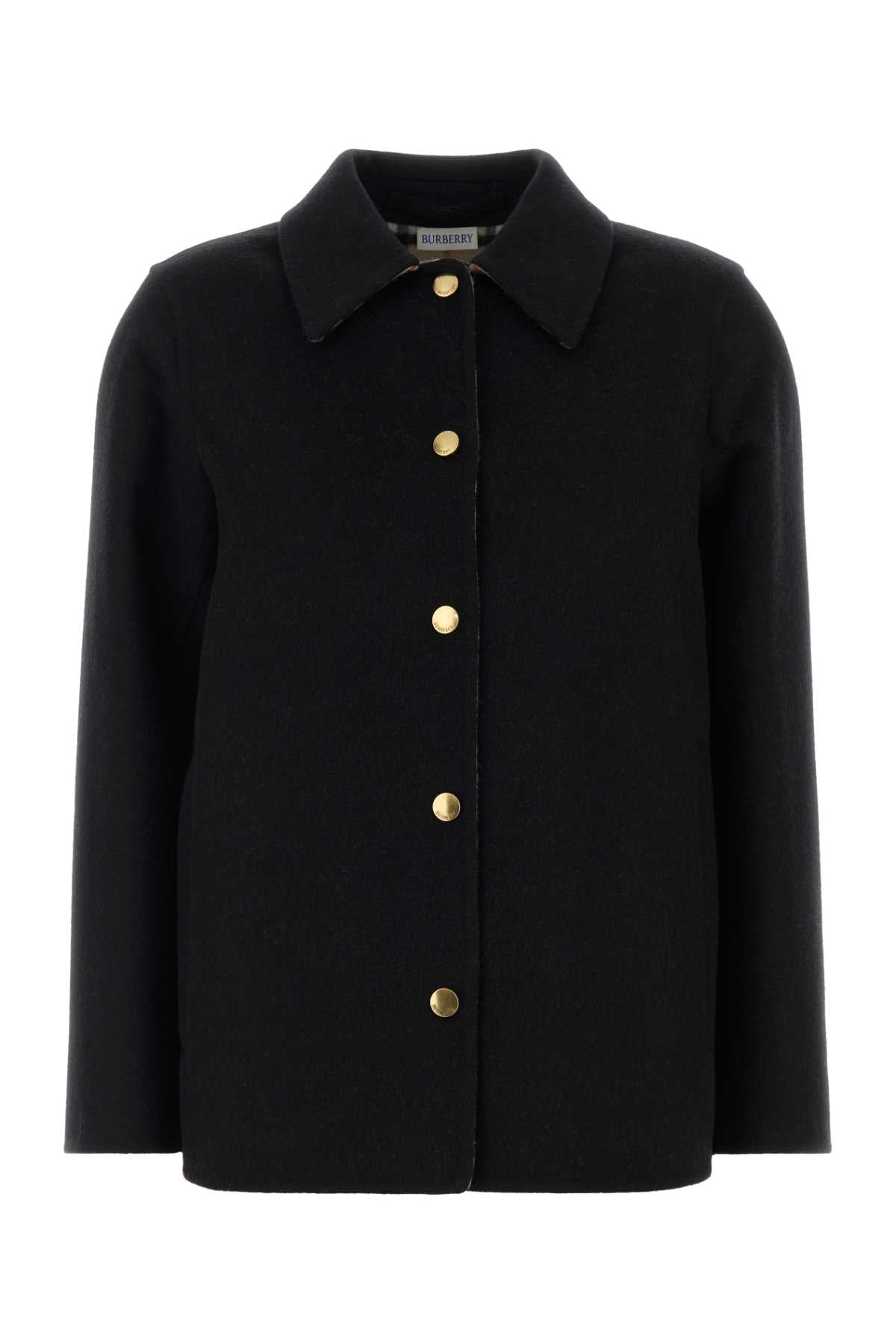 Burberry Women Black Wool Coat BURBERRY