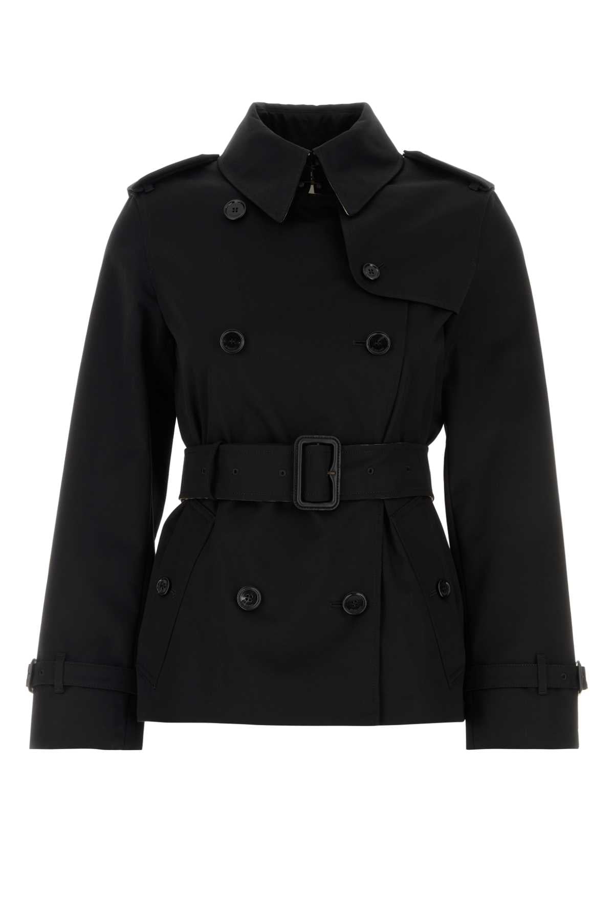 Burberry Women Black Gabardine Lakefield Trench Coat BURBERRY