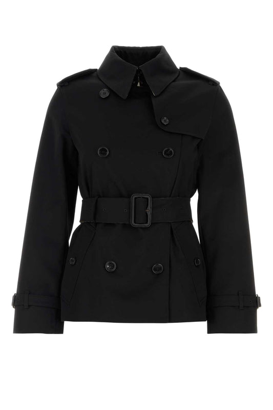 Burberry Women Black Gabardine Lakefield Trench Coat BURBERRY