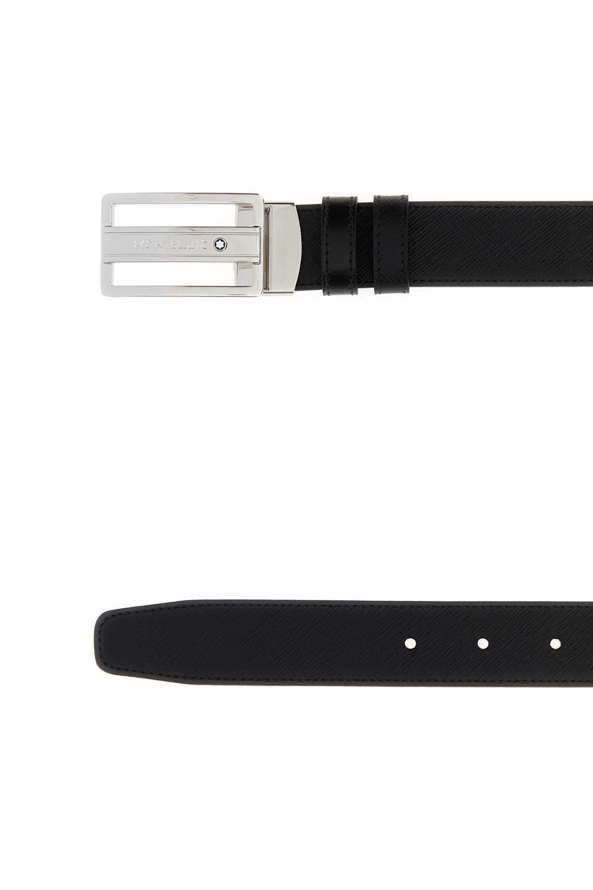 Montblanc Men Black Leather Belt MONTBLANC