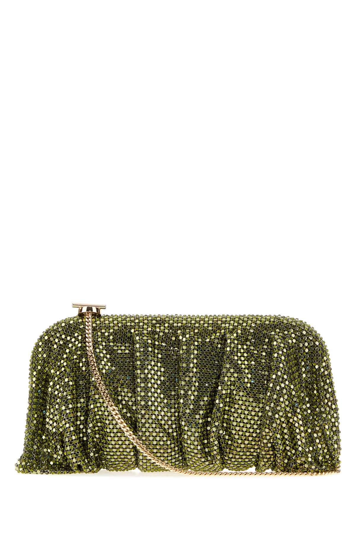 Benedetta Bruzziches Women Green Rhinestones Knit La Grande Venus Clutch BENEDETTA BRUZZICHES