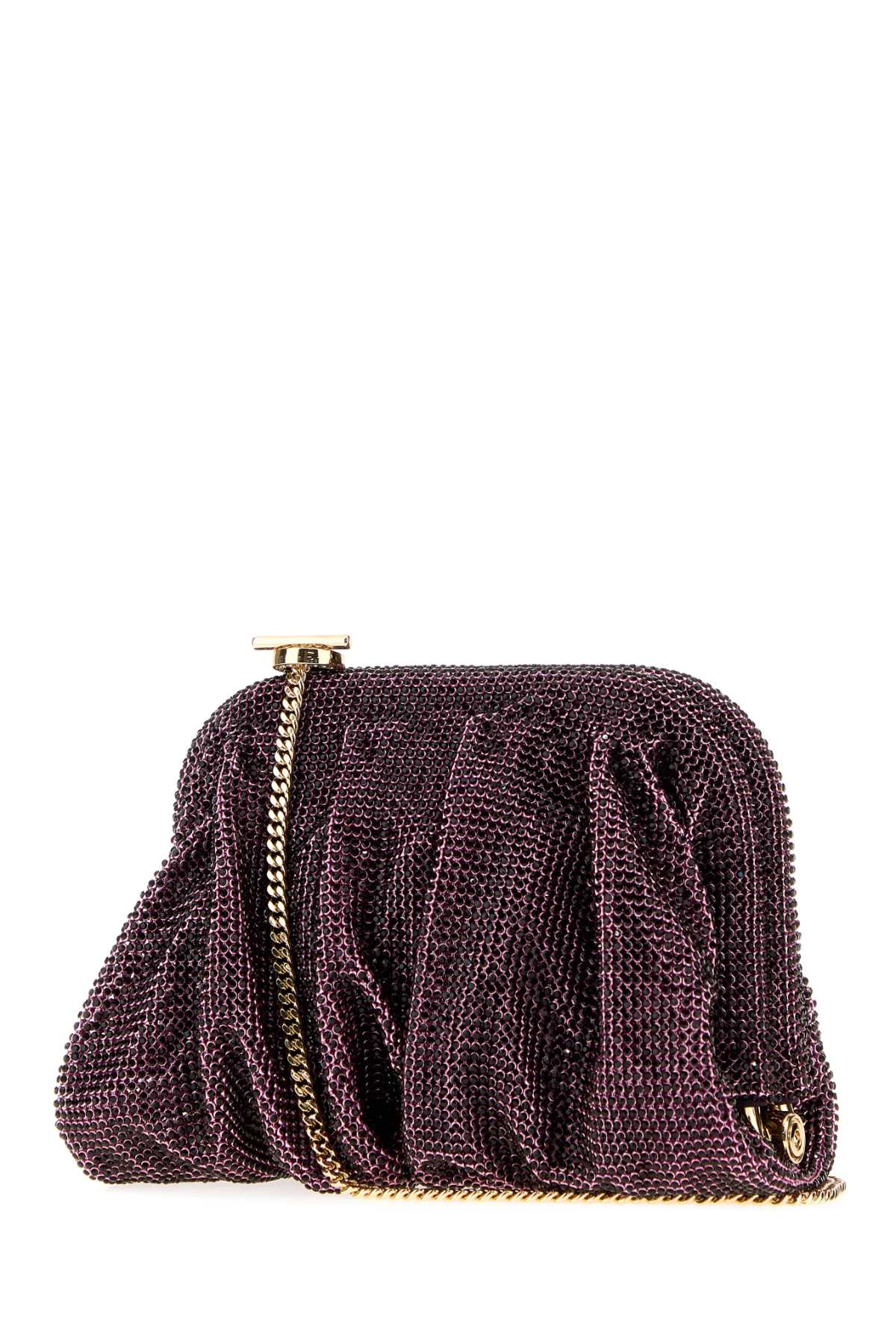 Benedetta Bruzziches Women Purple Rhinestones Knit La Petite Venus Clutch BENEDETTA BRUZZICHES