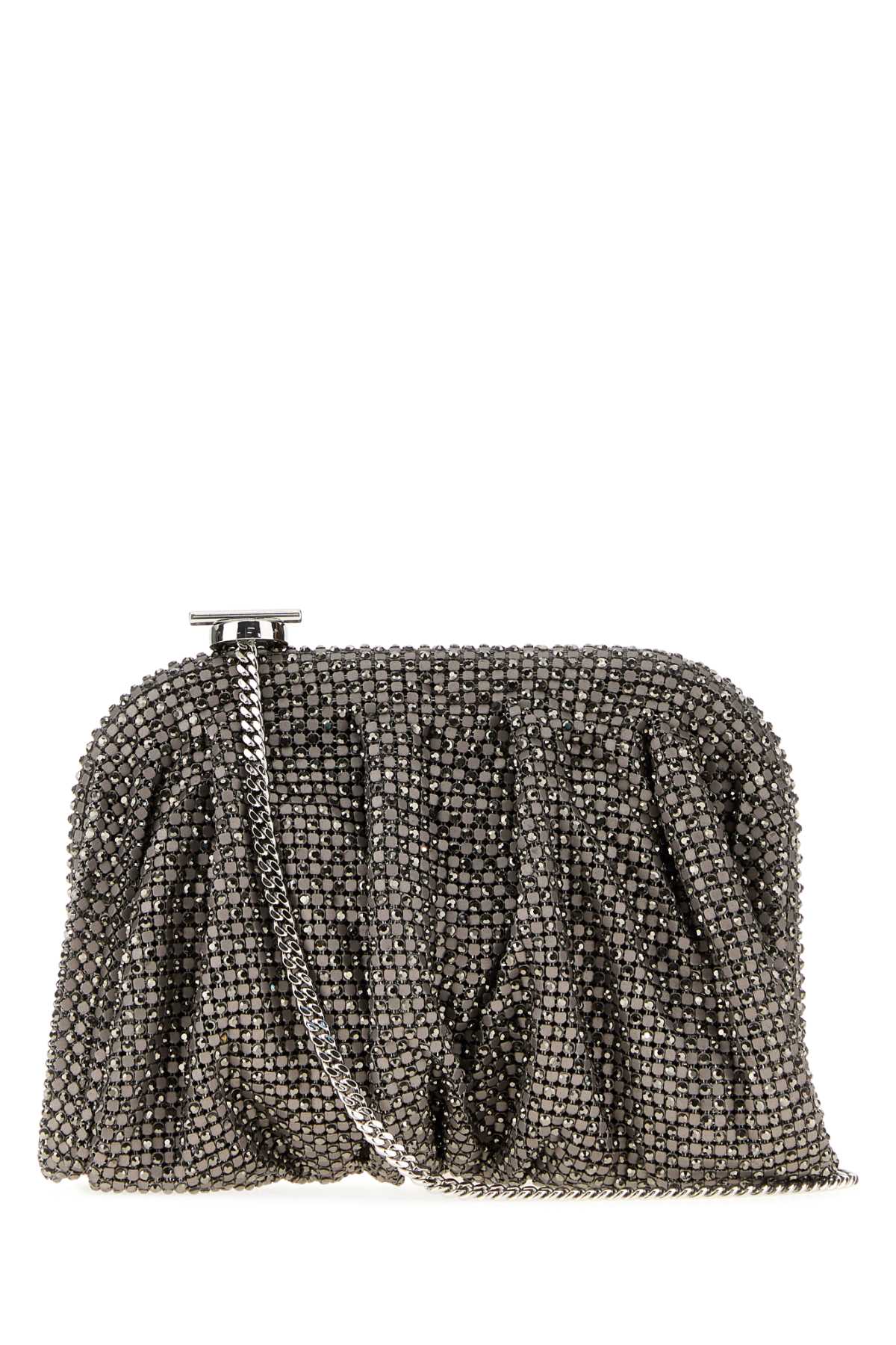 Benedetta Bruzziches Women Grey Rhinestones Knit La Petite Venus Clutch BENEDETTA BRUZZICHES