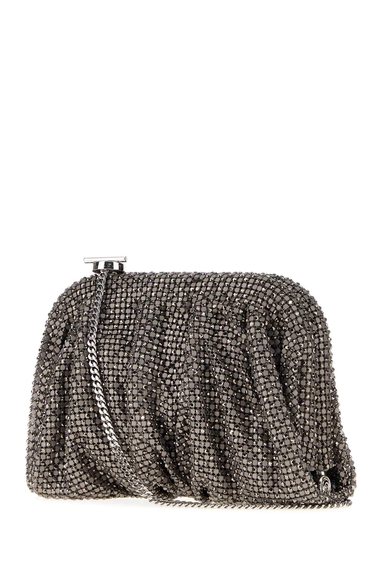 Benedetta Bruzziches Women Grey Rhinestones Knit La Petite Venus Clutch BENEDETTA BRUZZICHES