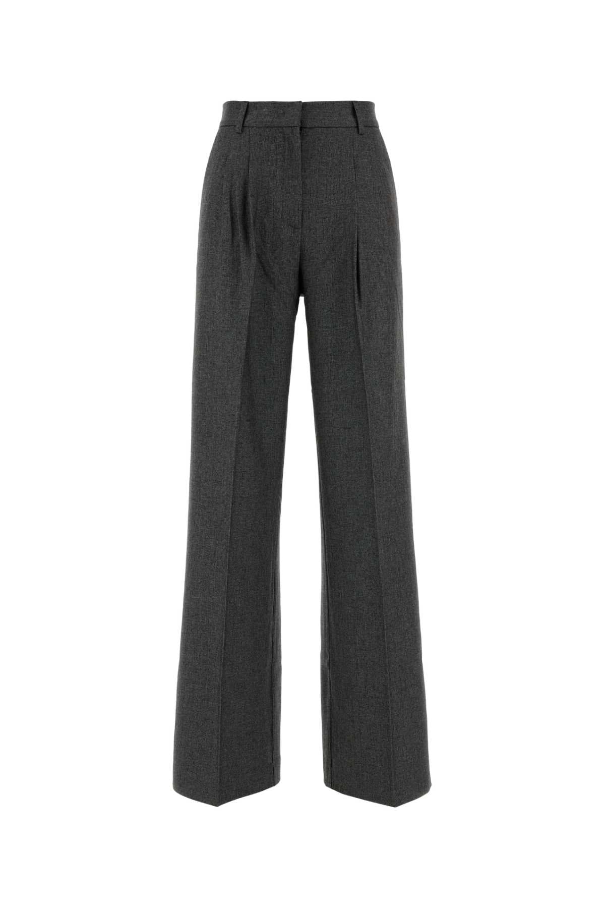 The Andamane Women Dark Grey Twill Wide-Leg Nathalie Pant THE ANDAMANE