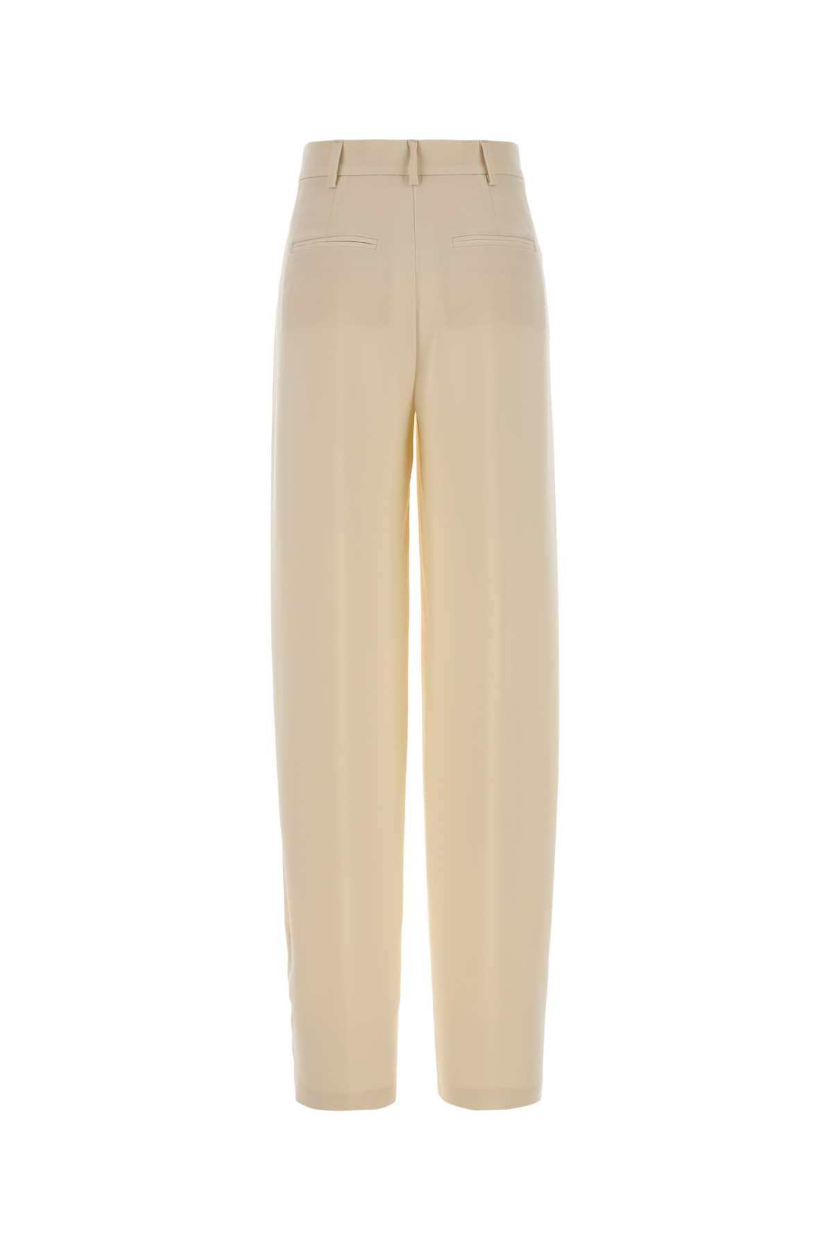 The Andamane Women Cream Crepe Tracy Palazzo Pant THE ANDAMANE