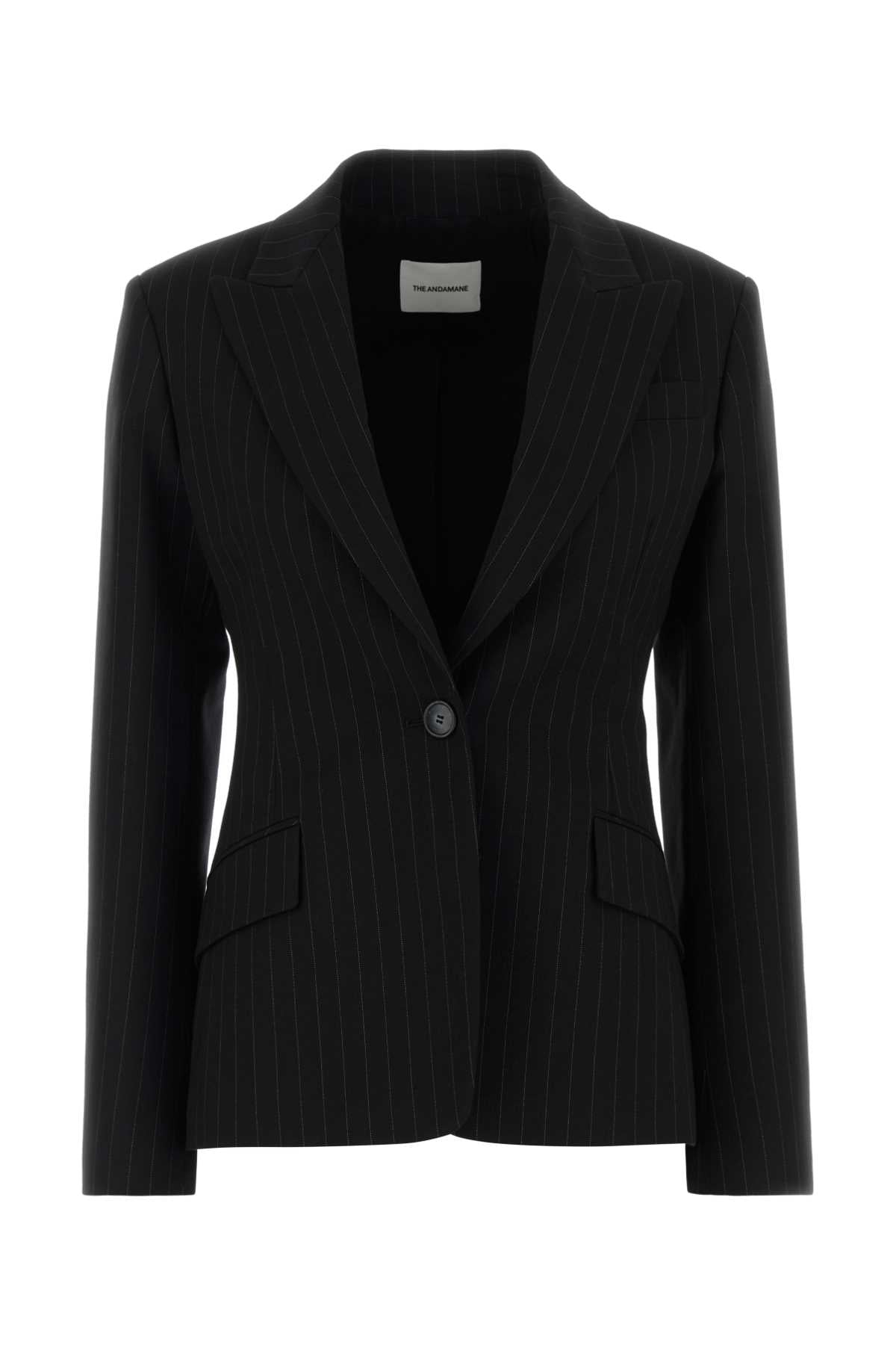 The Andamane Women Embroidered Stretch Cotton Blend Bianca Blazer THE ANDAMANE