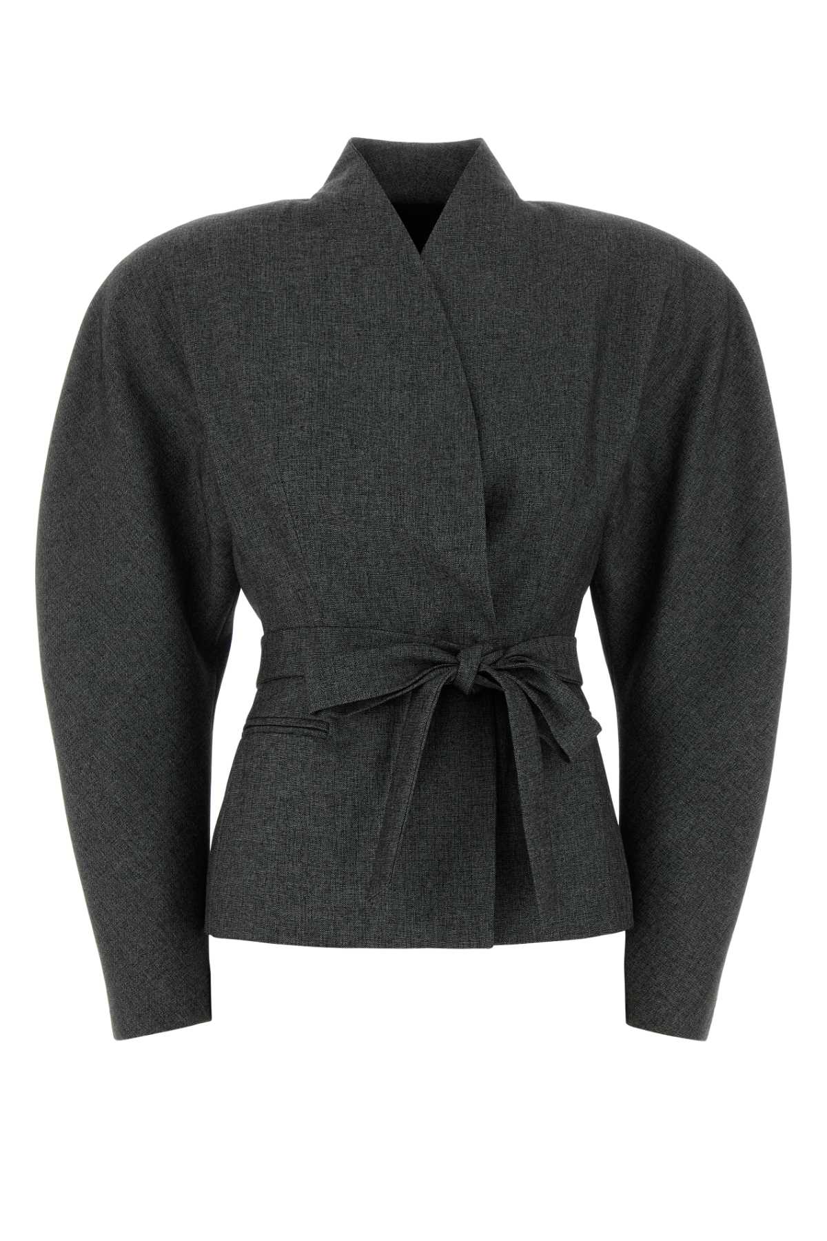 The Andamane Women Charcoal Jersey Margaux Blazer THE ANDAMANE