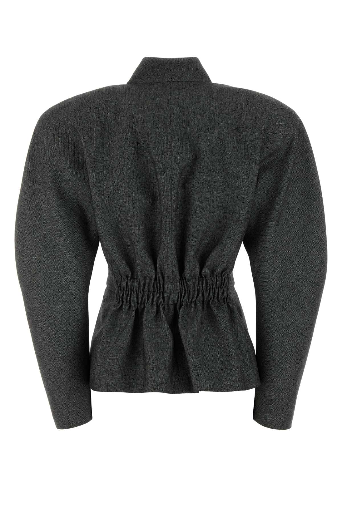 The Andamane Women Charcoal Jersey Margaux Blazer THE ANDAMANE