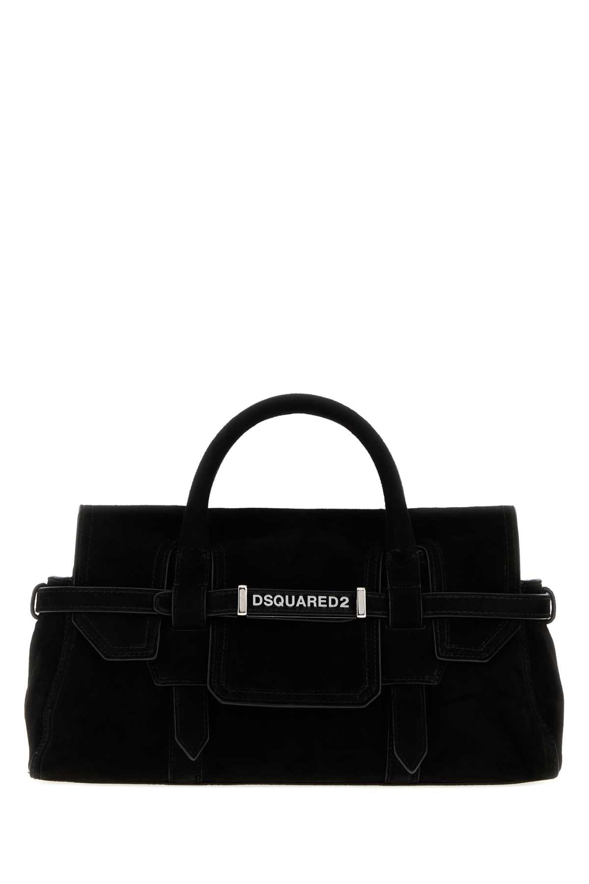 Dsquared Women Black Suede Twin Handbag DSQUARED2