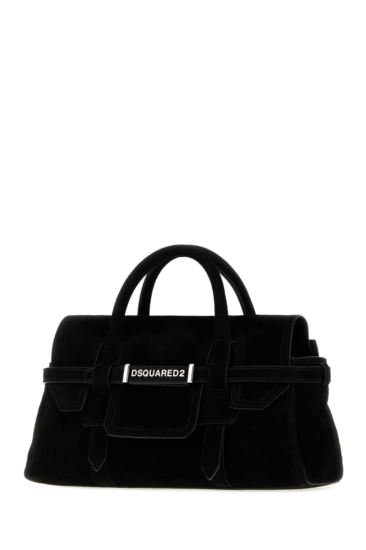 Dsquared Women Black Suede Twin Handbag DSQUARED2