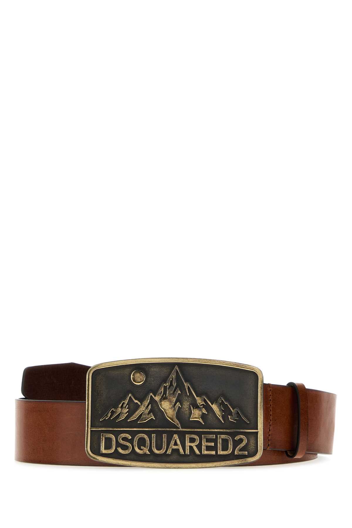 Dsquared Men Brown Leather Dominate Your Sport Belt DSQUARED2
