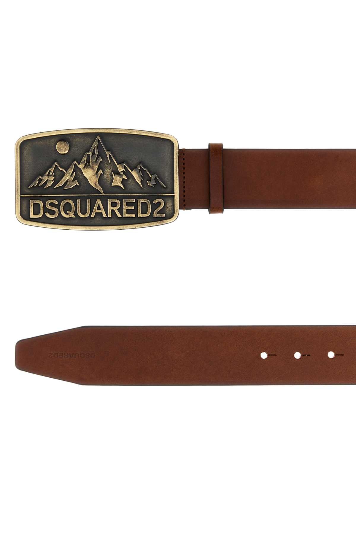 Dsquared Men Brown Leather Dominate Your Sport Belt DSQUARED2