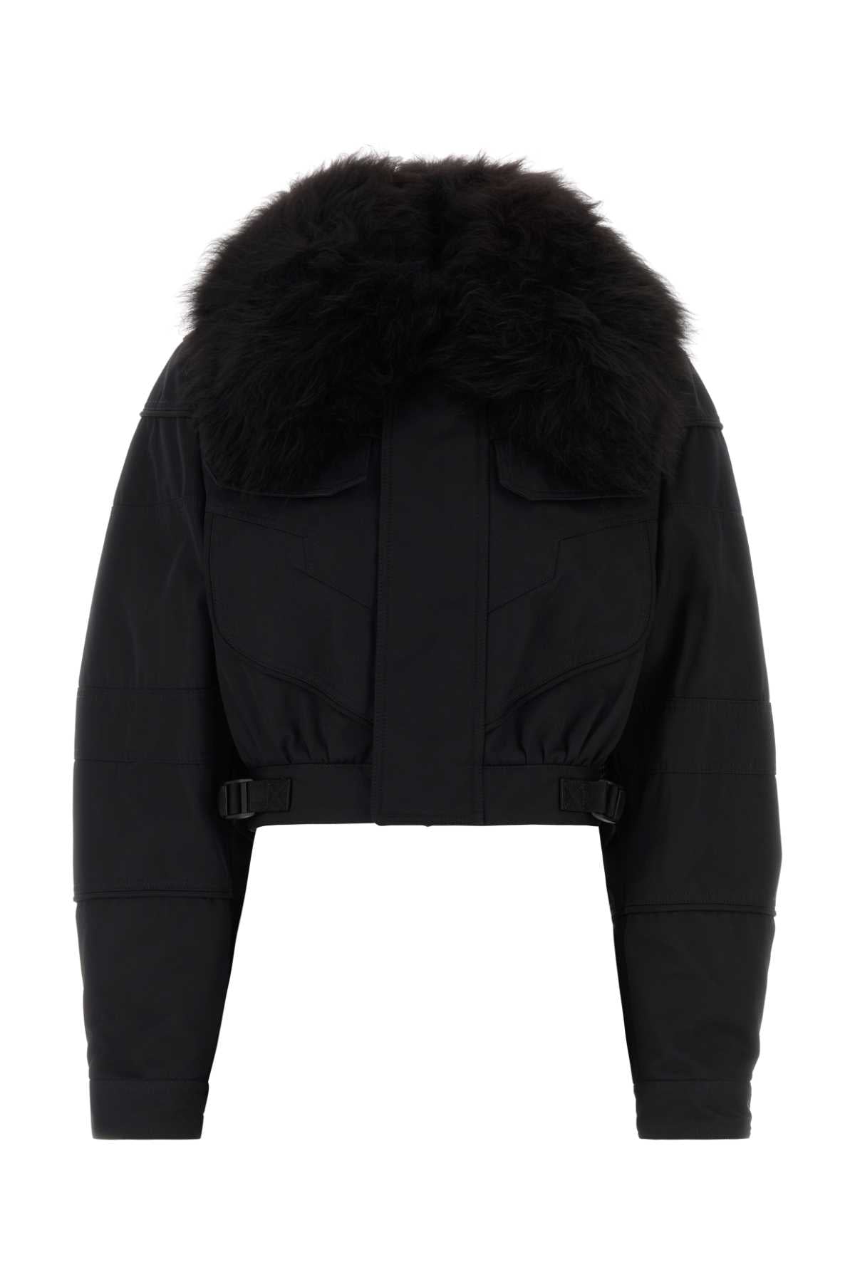 Dsquared Women Black Cotton Blend Padded Jacket DSQUARED2