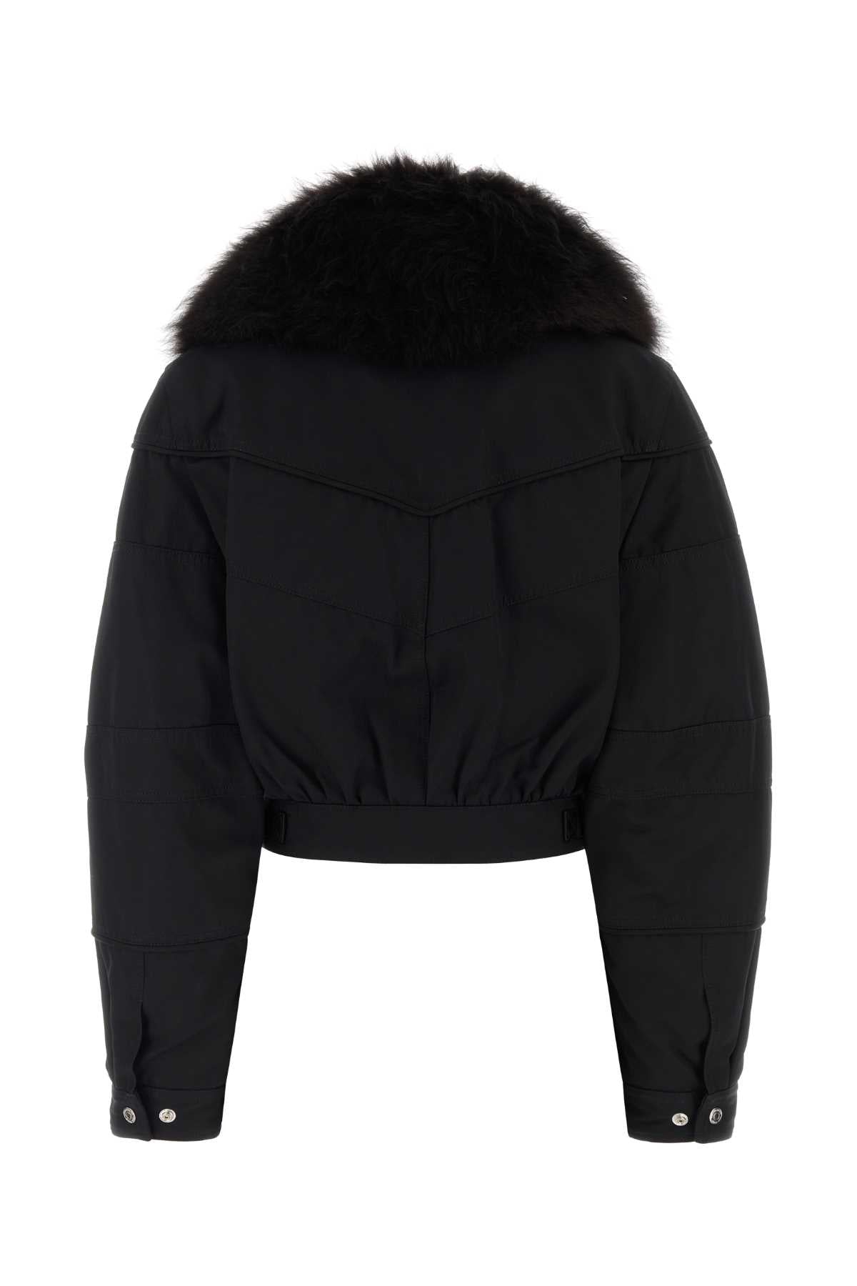 Dsquared Women Black Cotton Blend Padded Jacket DSQUARED2