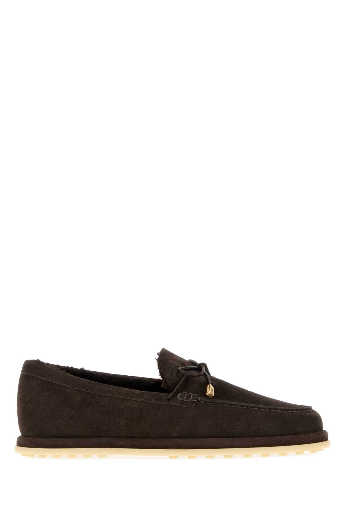Tod's Women Dark Brown Suede Loafers TOD'S