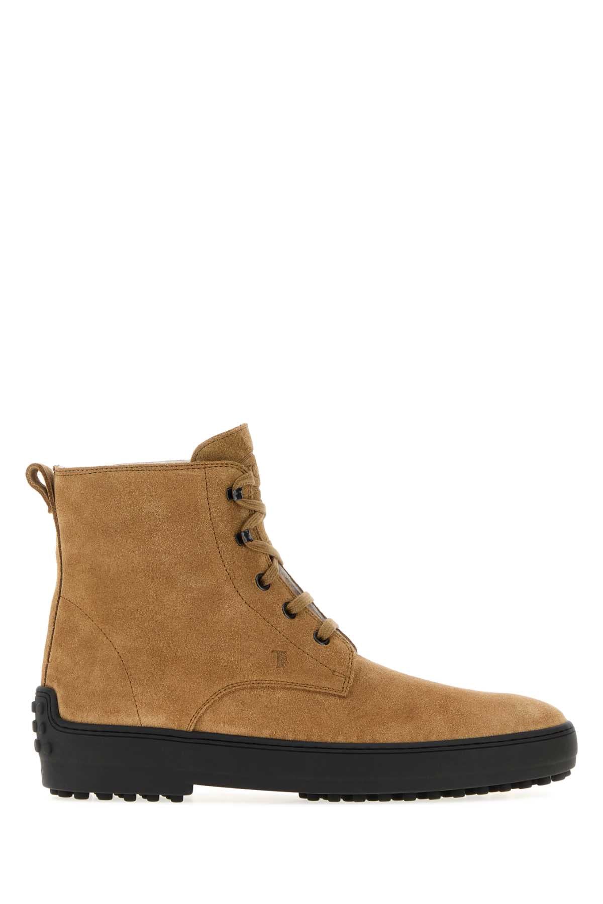 Tod's Women Beige Suede Winter Ankle Boots TOD'S