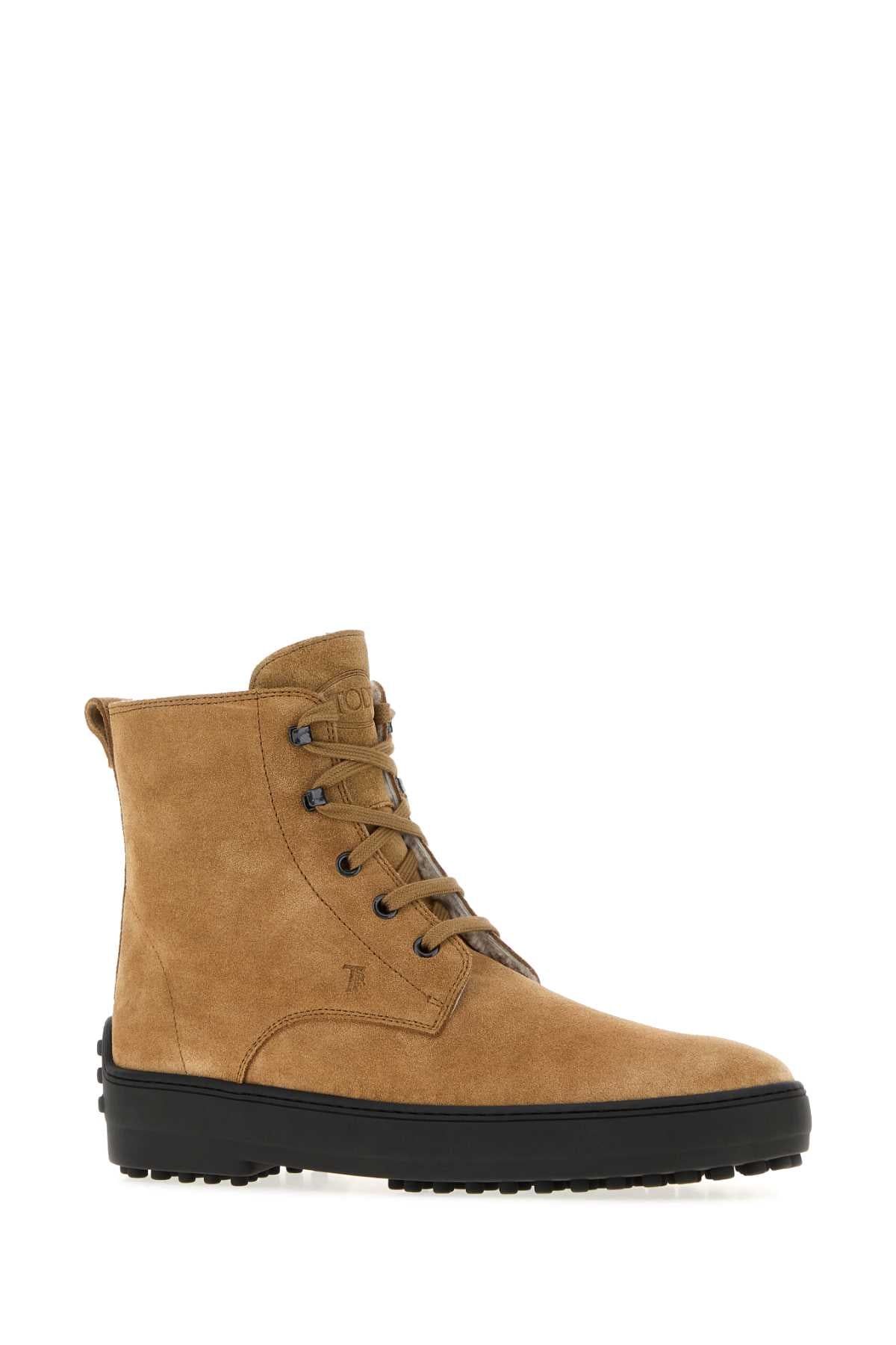 Tod's Women Beige Suede Winter Ankle Boots TOD'S
