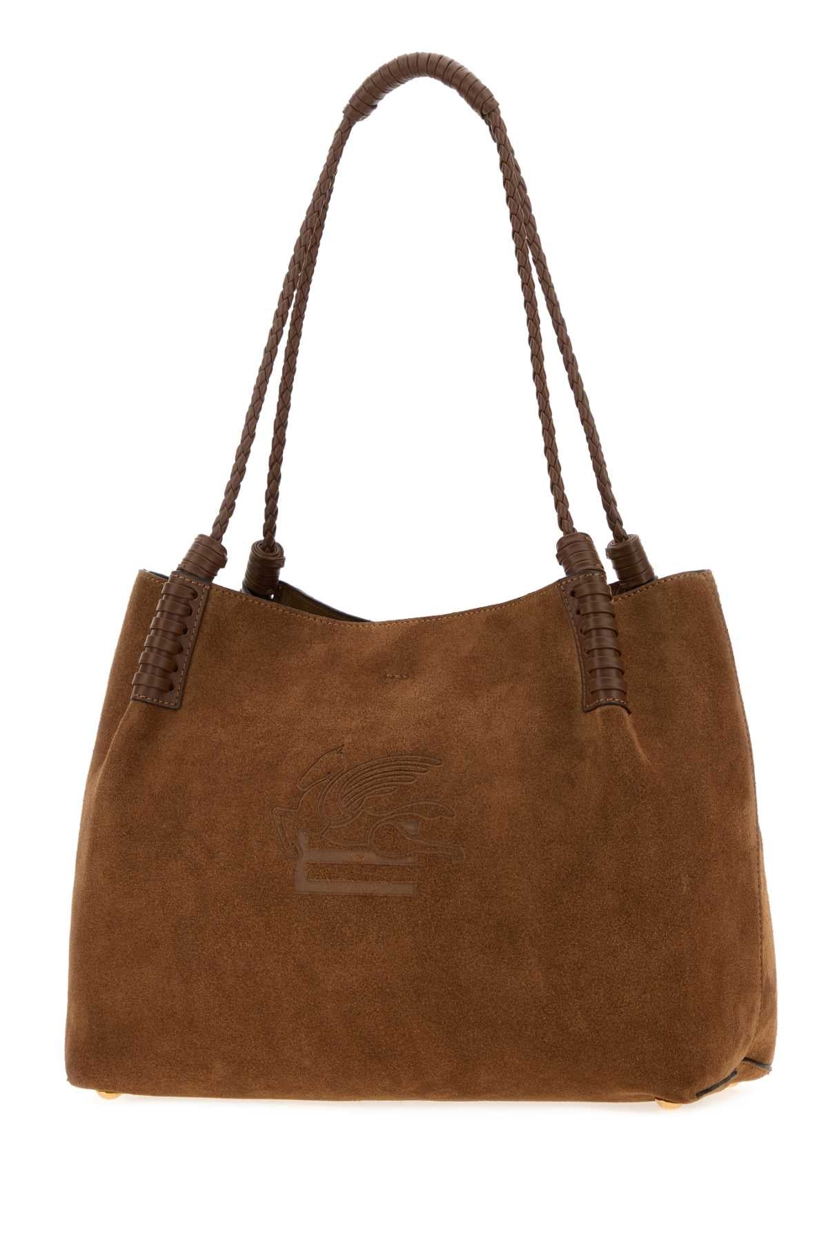 Etro Women Brown Suede Medium Libra Shopping Bag ETRO