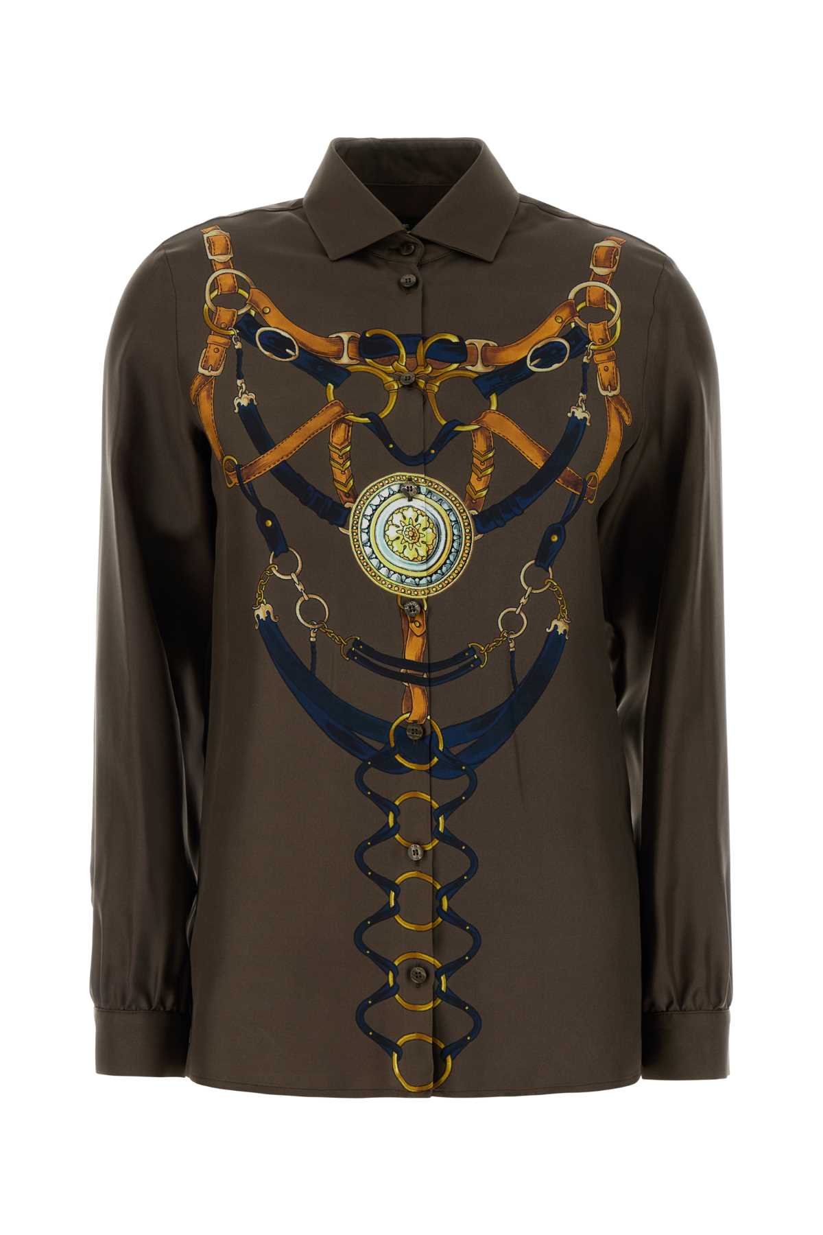 Etro Women Brown Silk Shirt ETRO