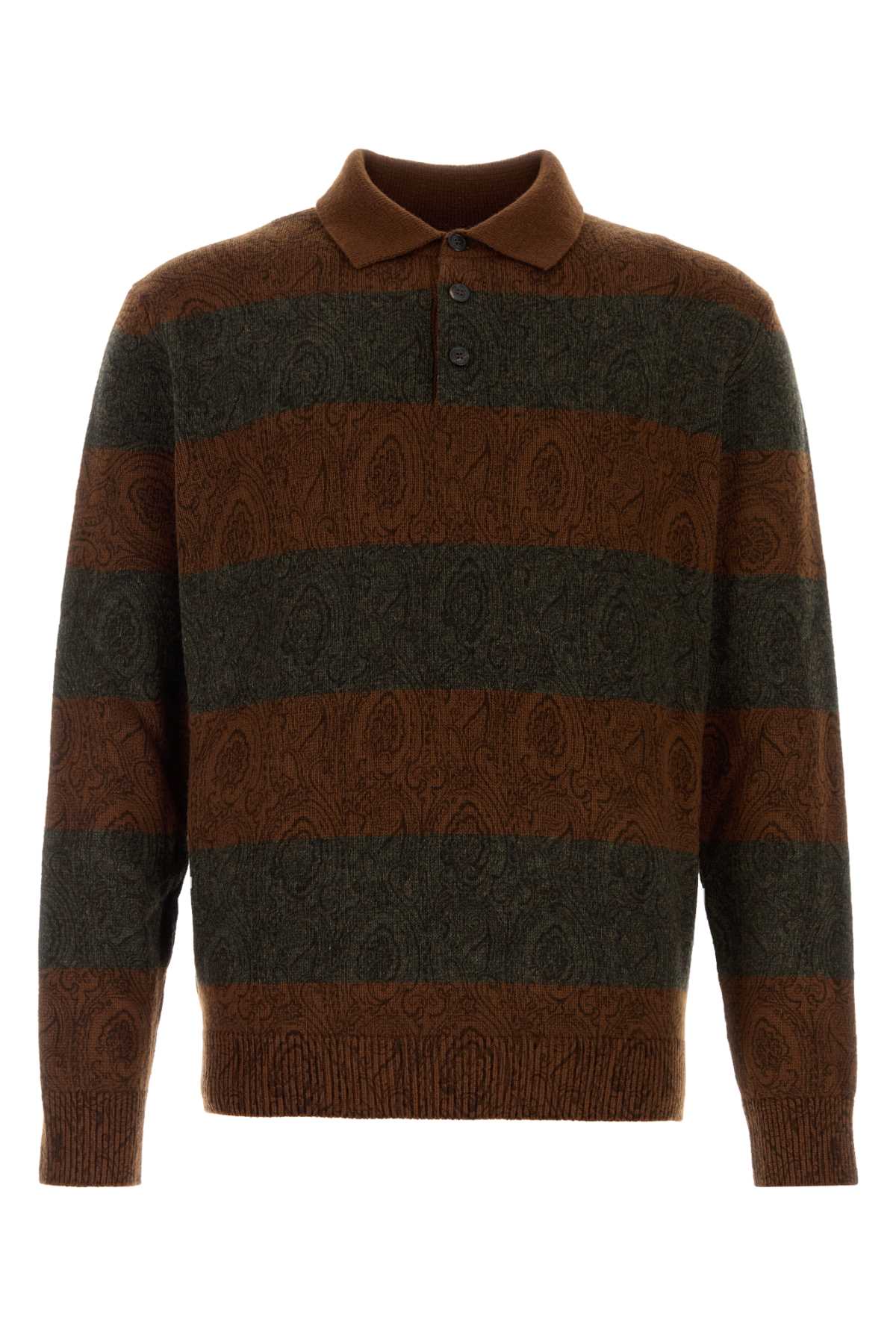 Etro Men Embroidered Wool Polo Shirt ETRO