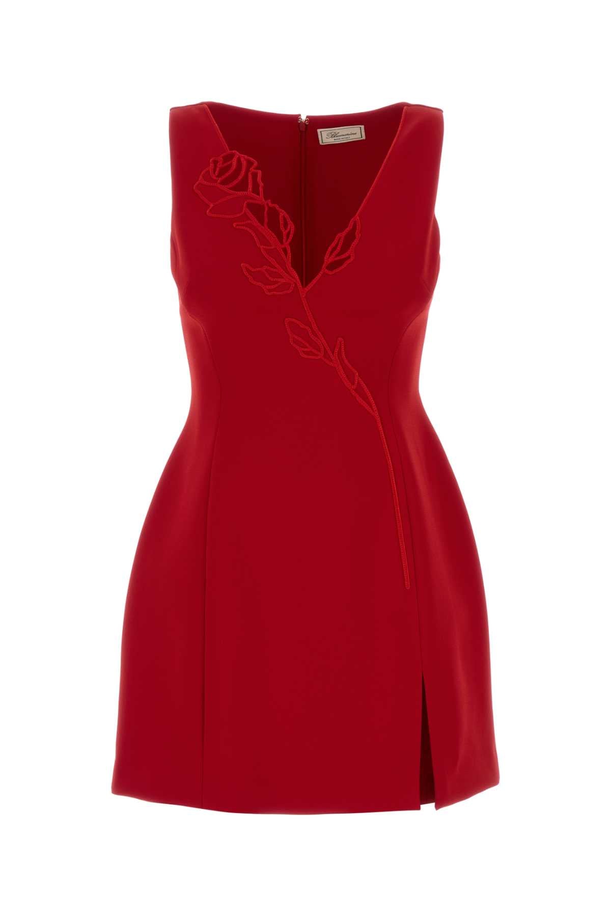 Blumarine Women Red Stretch Cady Mini Dress BLUMARINE