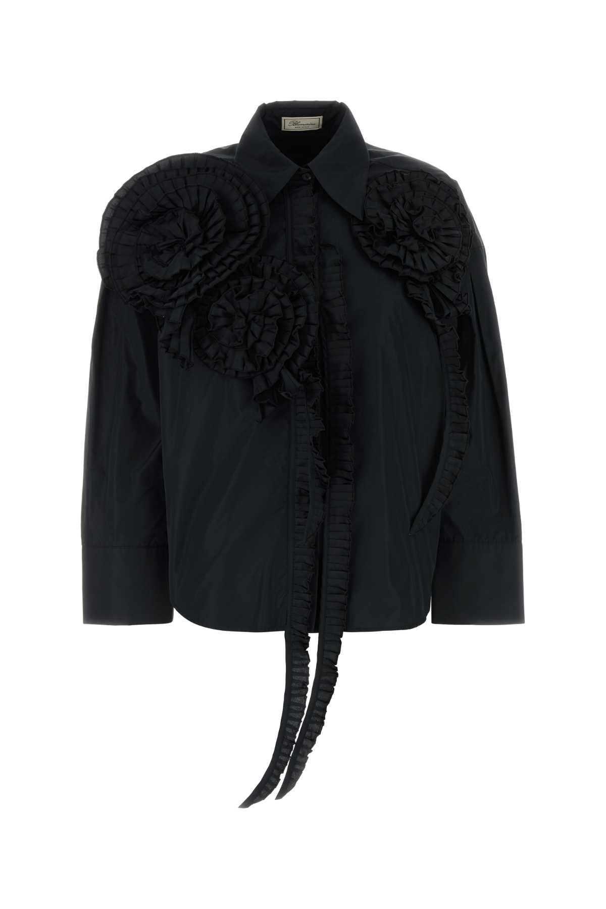 Blumarine Women Black Taffeta Shirt BLUMARINE