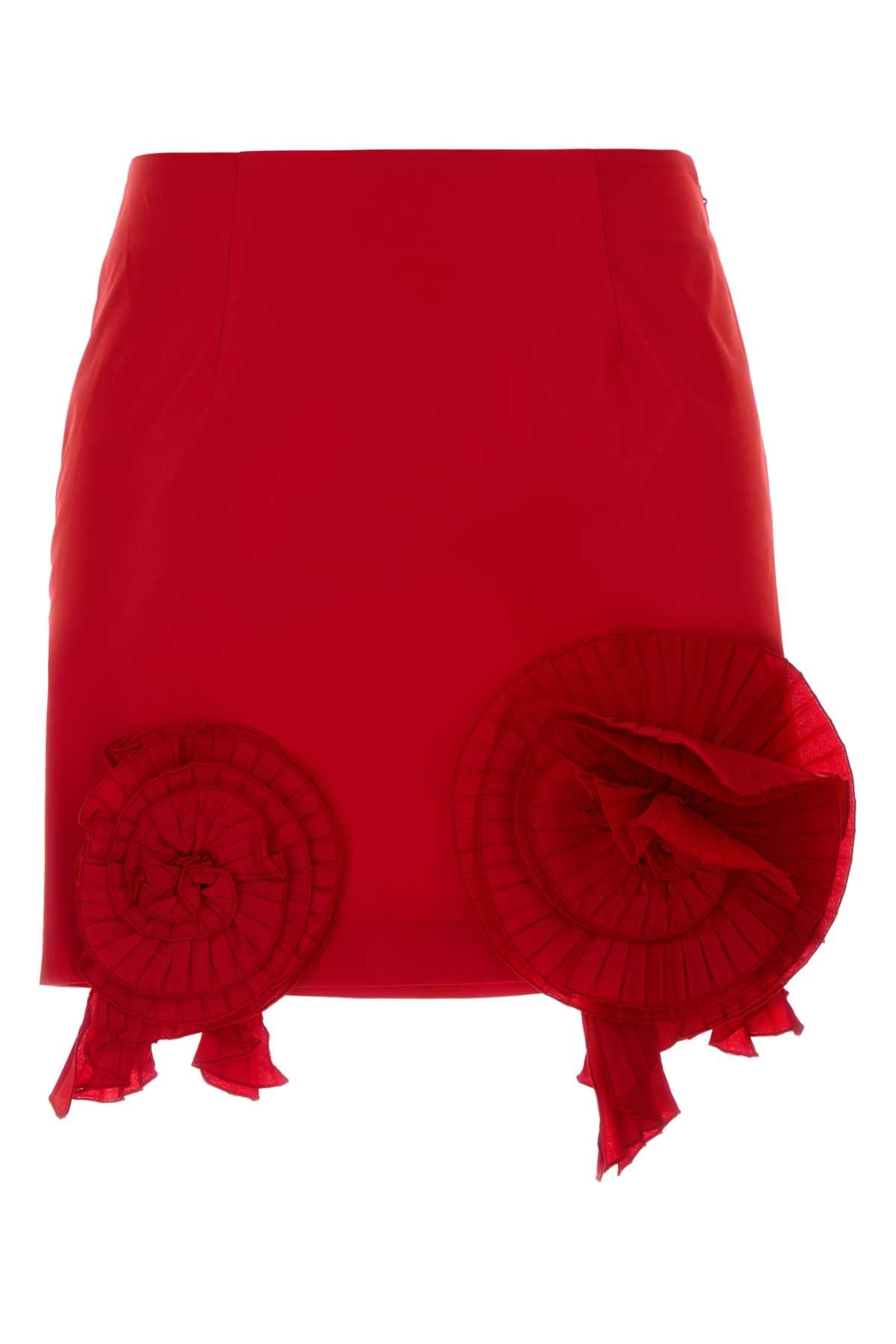 Blumarine Women Red Taffeta Mini Skirt BLUMARINE