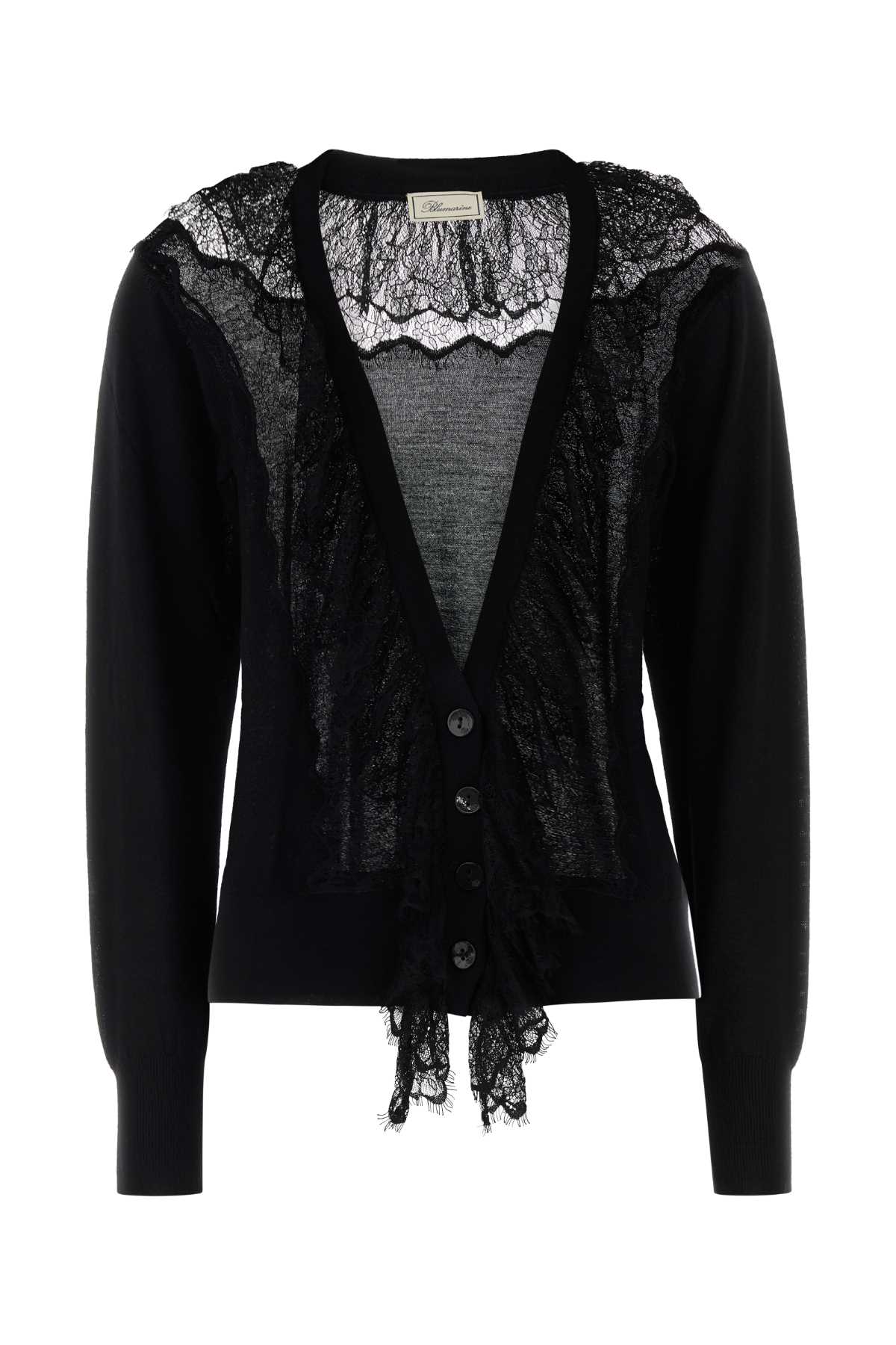 Blumarine Women Black Wool Cardigan BLUMARINE