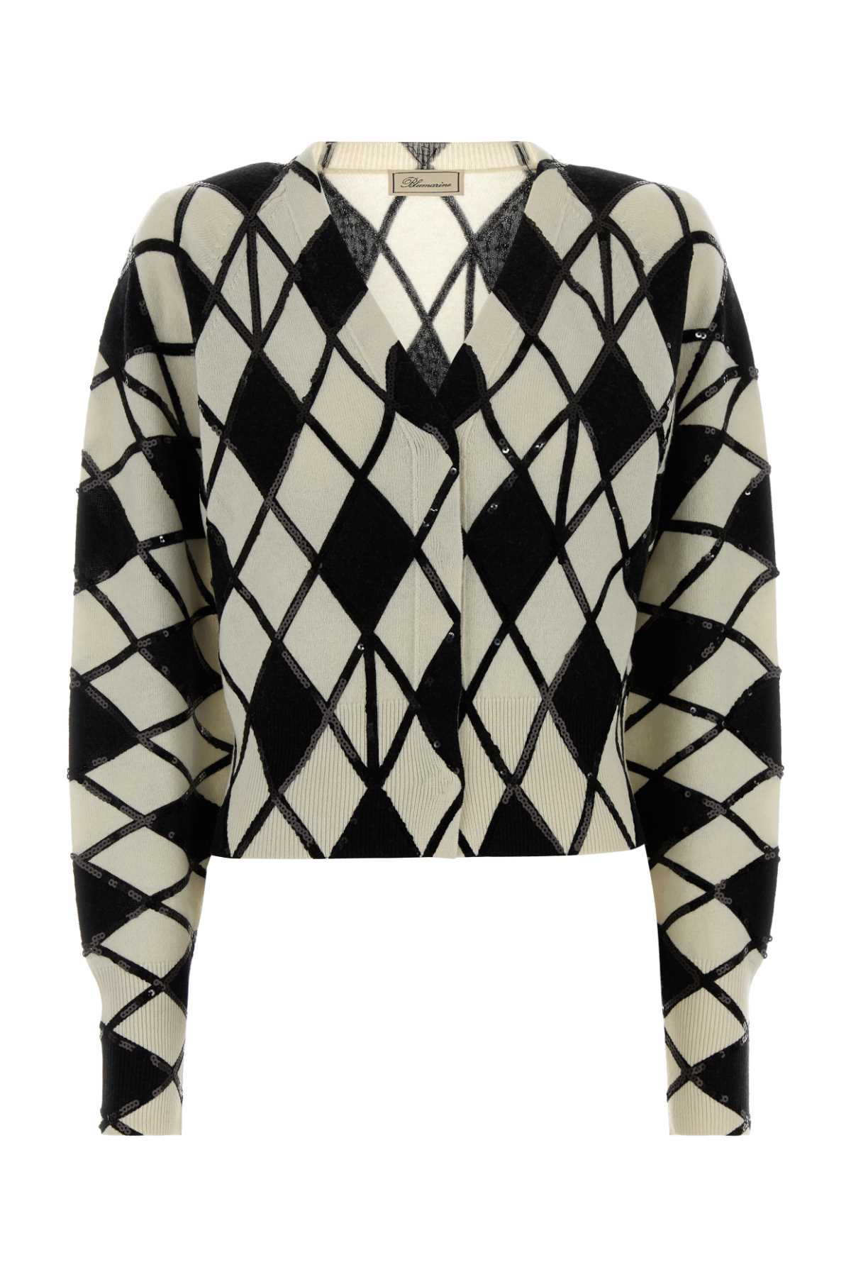Blumarine Women Embroidered Wool Blend Cardigan BLUMARINE