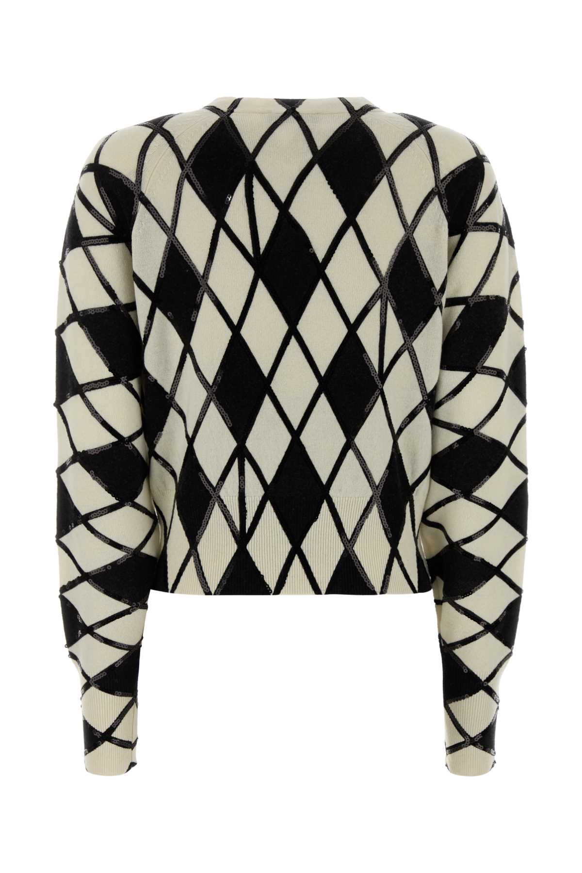 Blumarine Women Embroidered Wool Blend Cardigan BLUMARINE