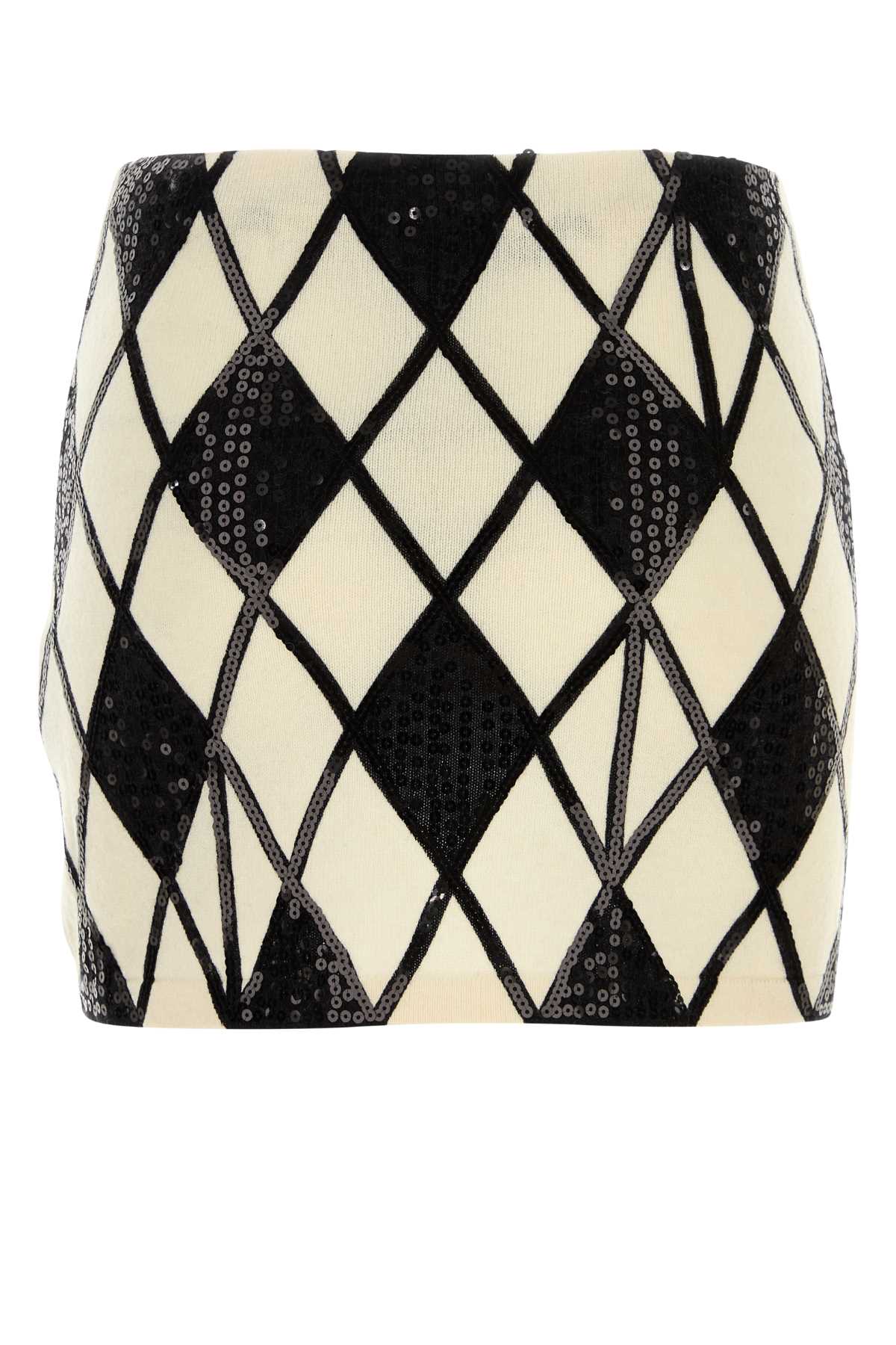 Blumarine Women Embroidered Wool Blend Mini Skirt BLUMARINE