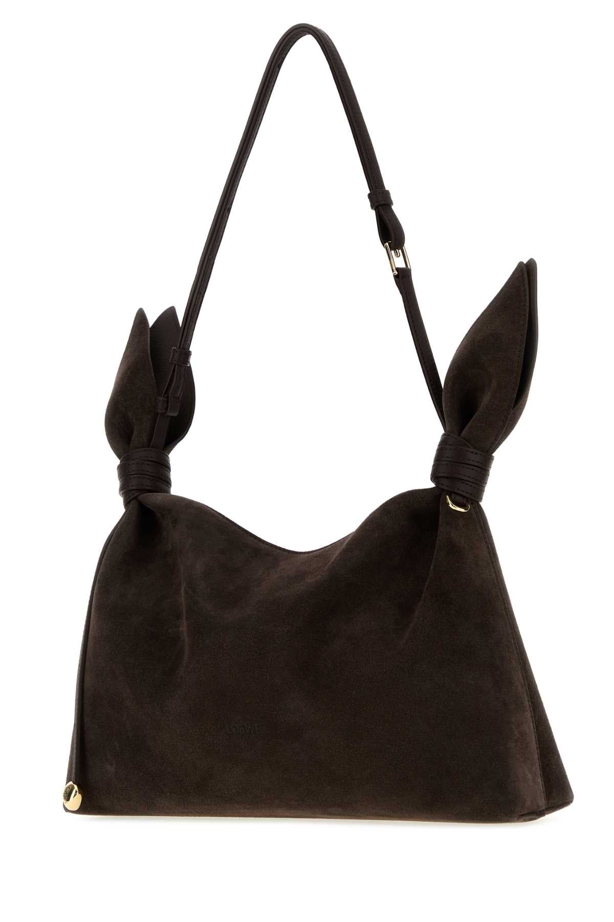 Loewe Women Dark Brown Suede Scarf Shopping Bag LOEWE