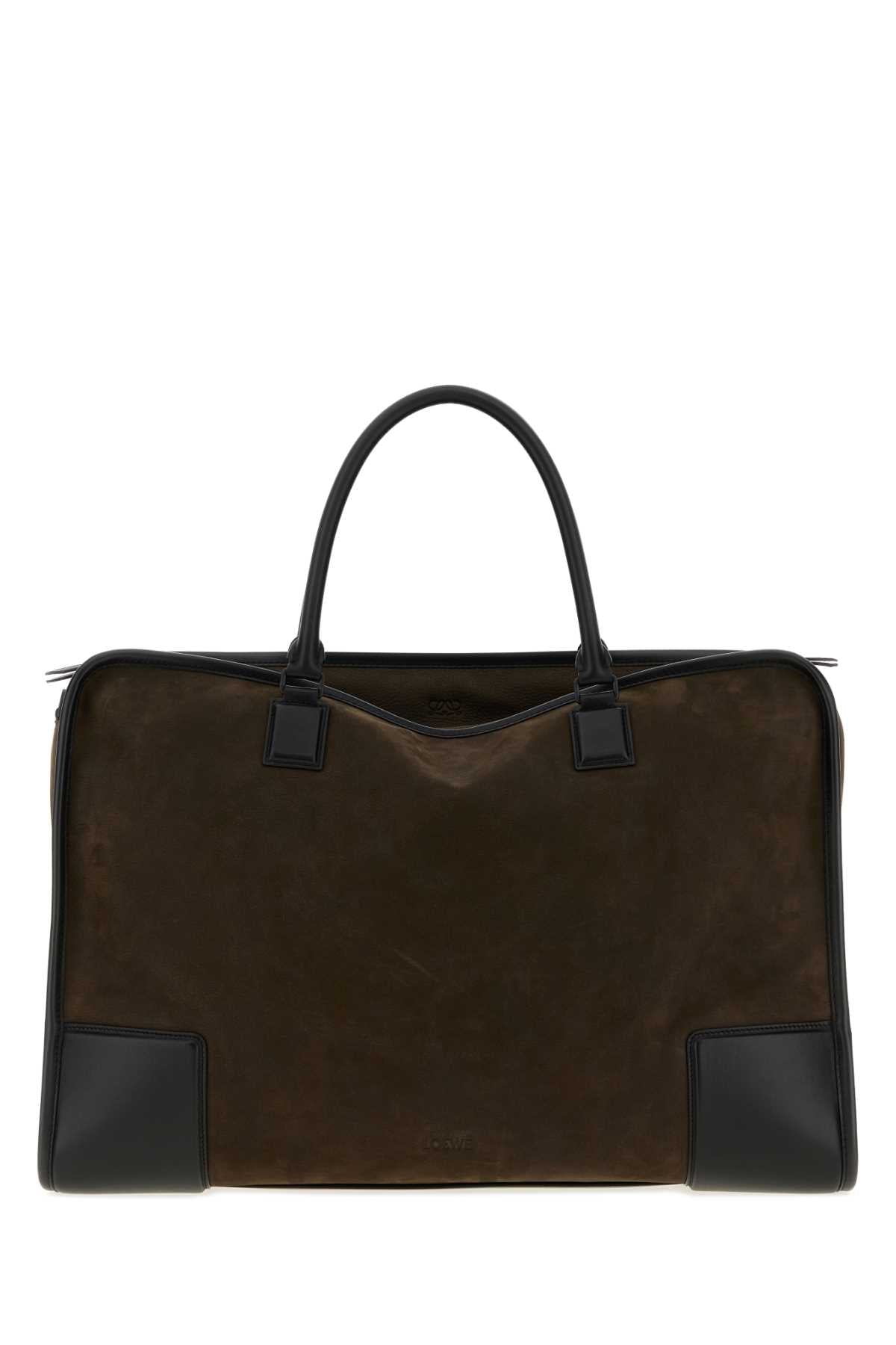 Loewe Men Khaki Nubuck Amazona 180 Travel Bag LOEWE
