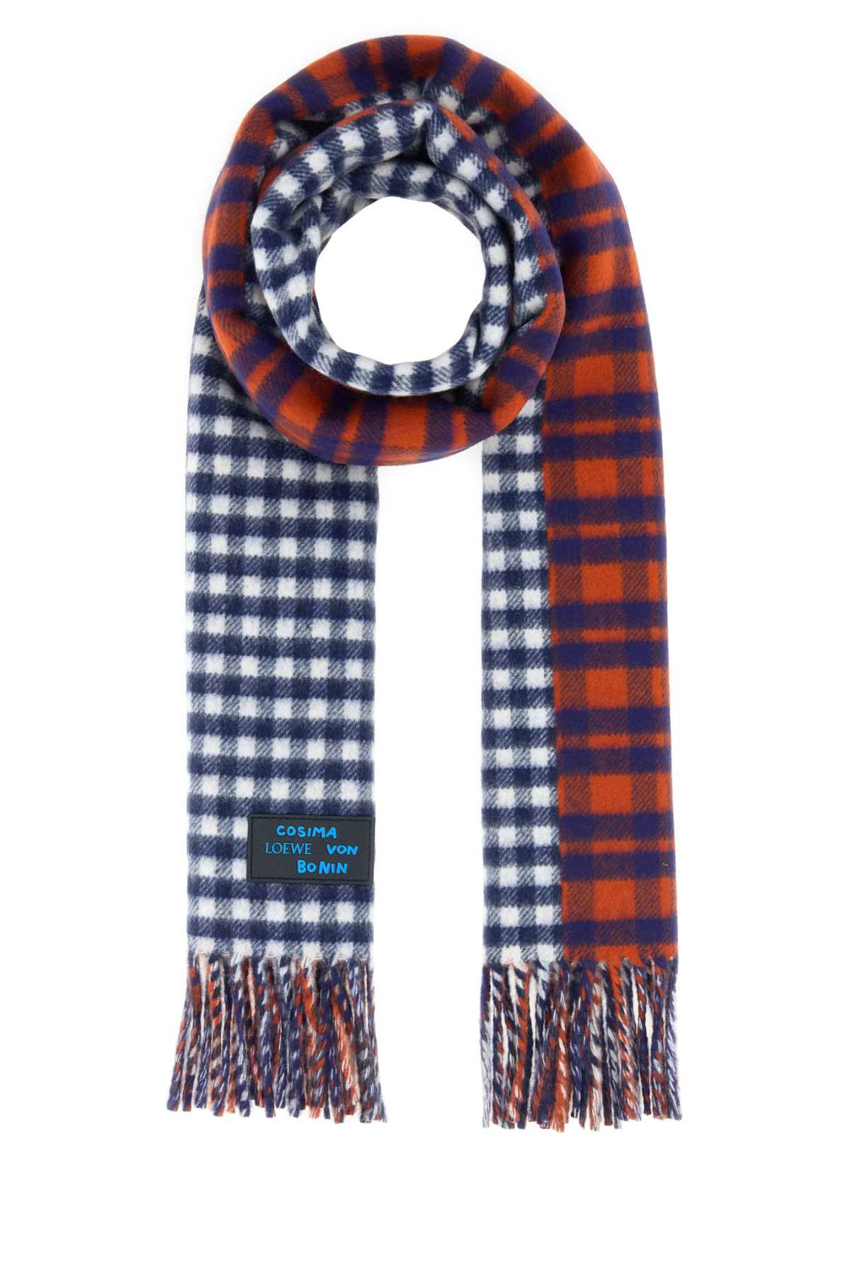 Loewe Women Embroidered Wool Blend Loewe X Cosima Von Bonin Scarf LOEWE