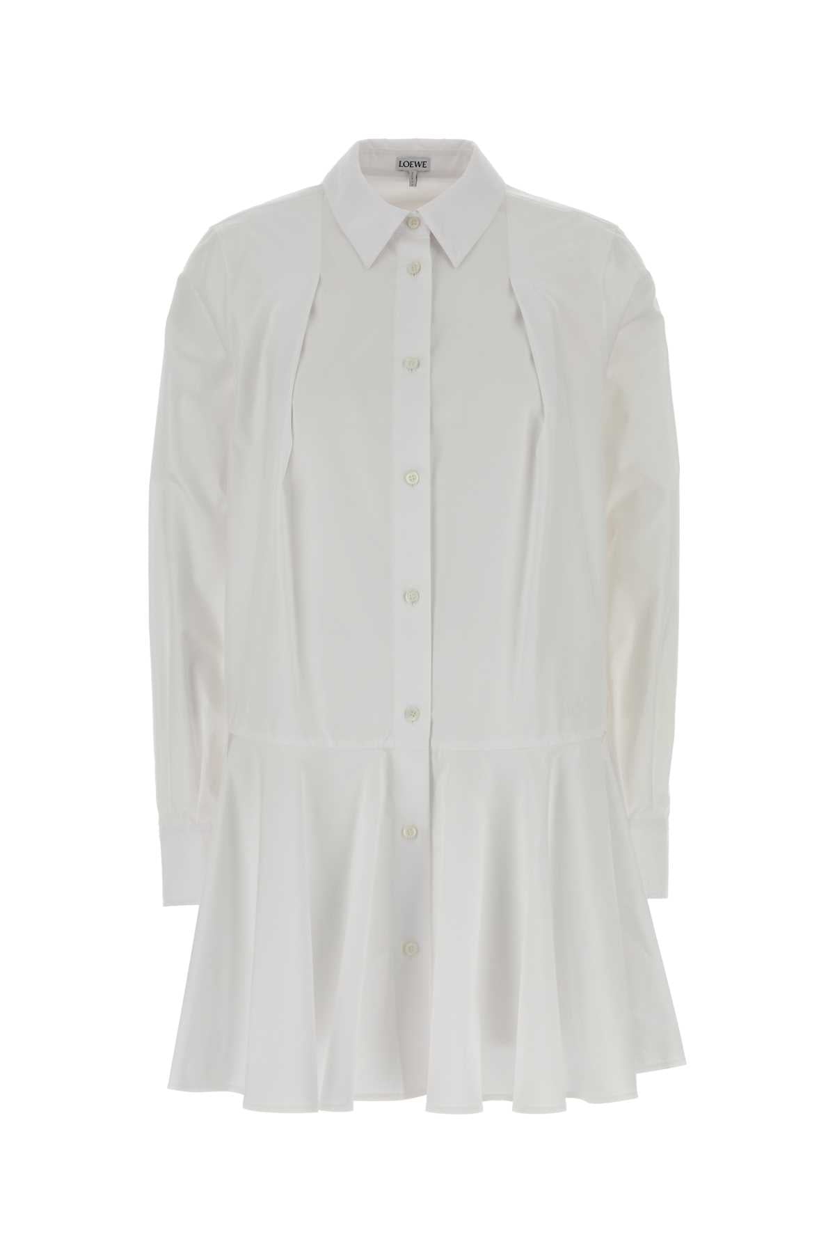 Loewe Women White Poplin Shirt Dress LOEWE