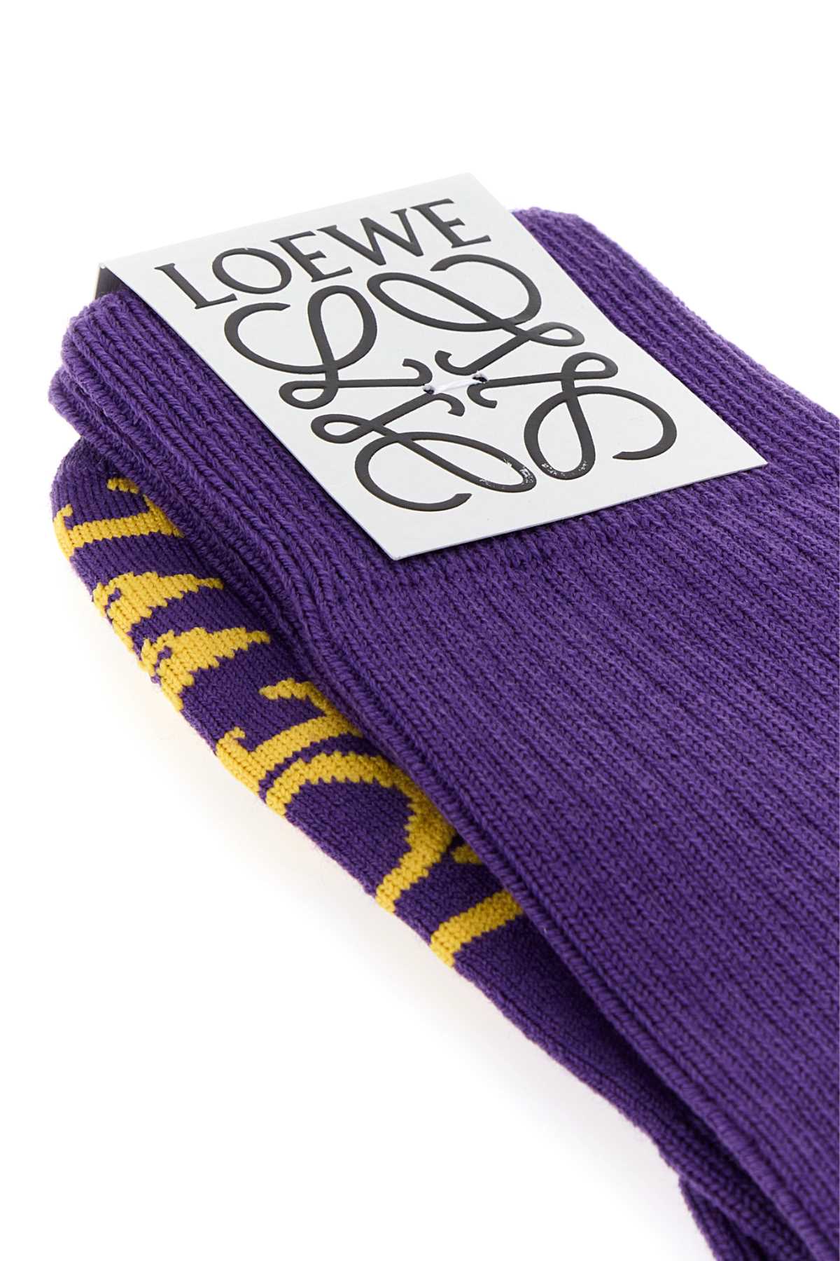 Loewe Women Purple Stretch Wool Blend Socks LOEWE