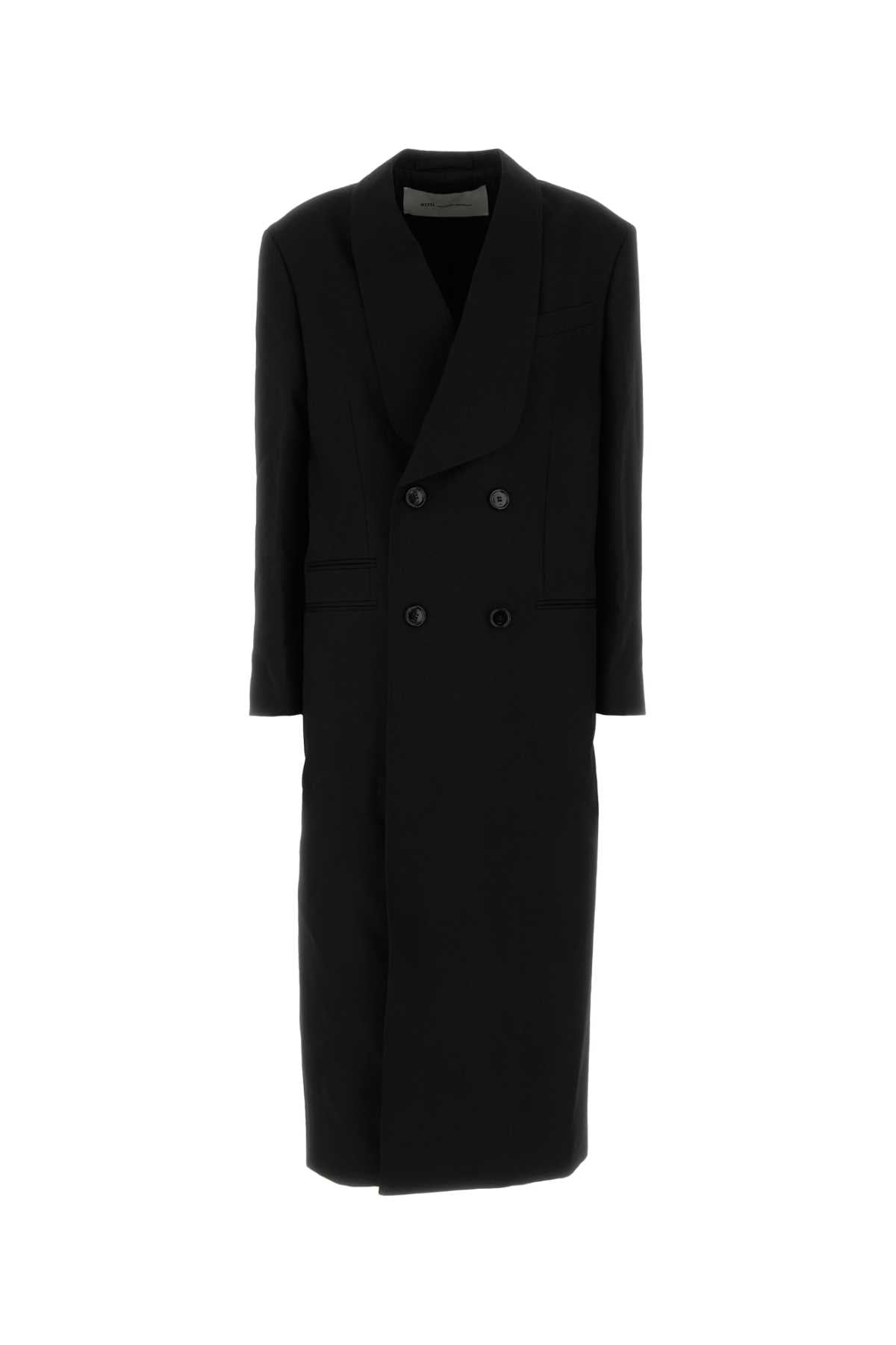 Ami Women Black Wool Coat AMI PARIS