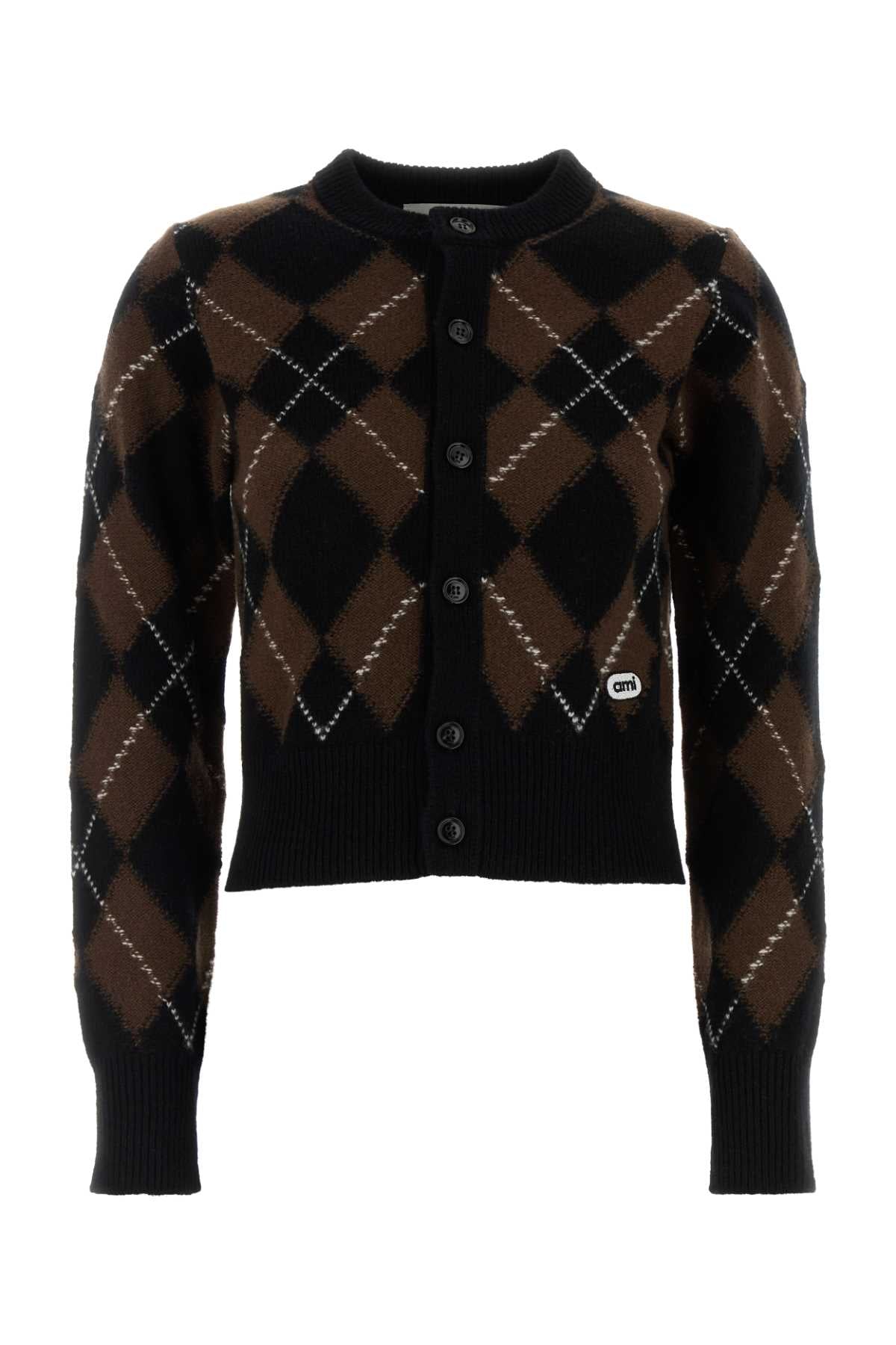 Ami Women Embroidered Wool Cardigan AMI PARIS