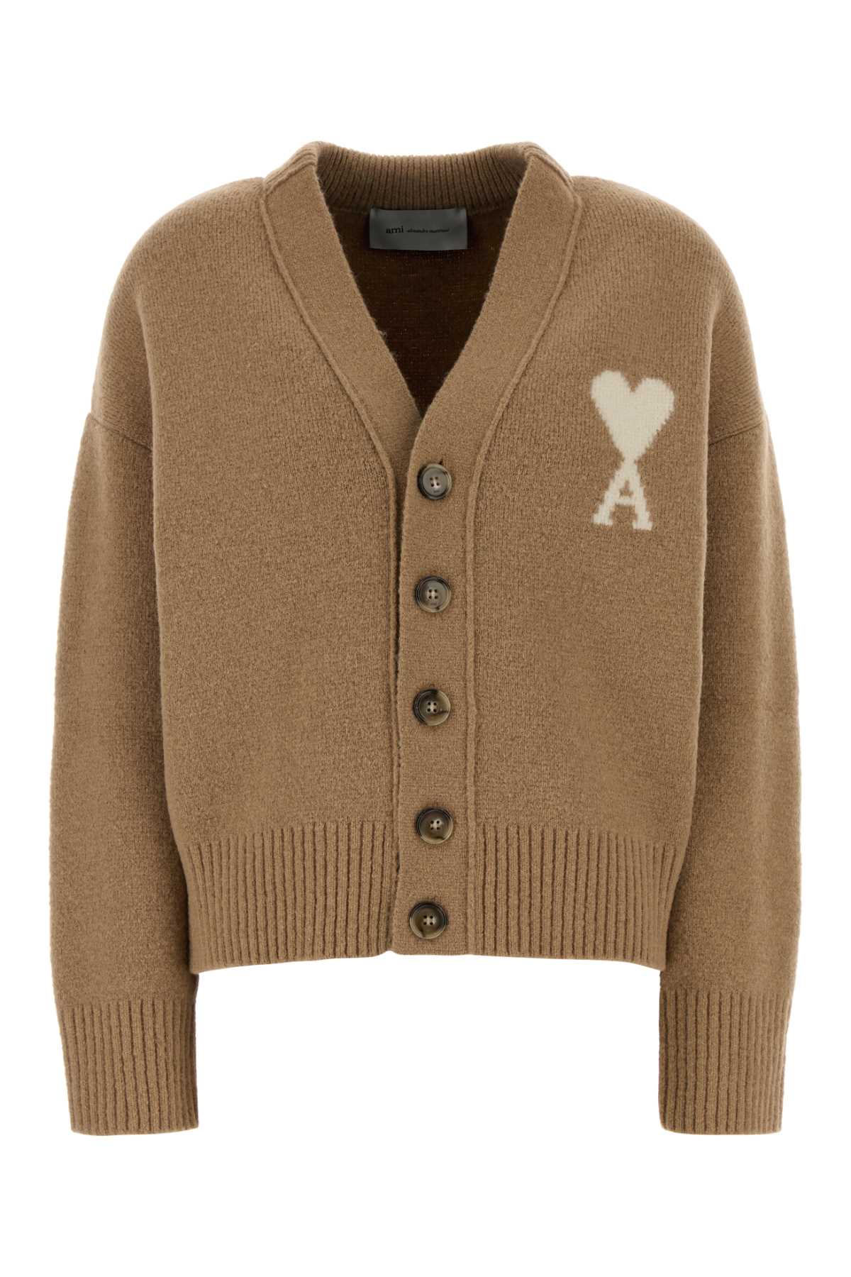 Ami Women Camel Alpaca Blend Cardigan AMI PARIS