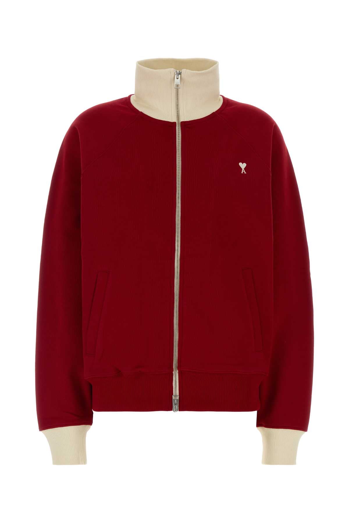 Ami Women Red Cotton Sweatshirt AMI PARIS
