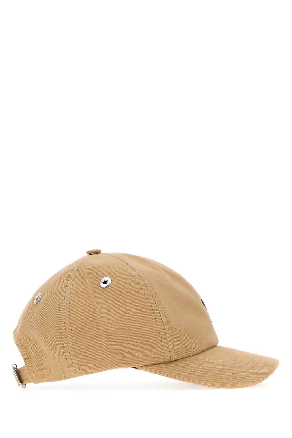 Ami Women Camel Cotton Baseball Cap AMI PARIS