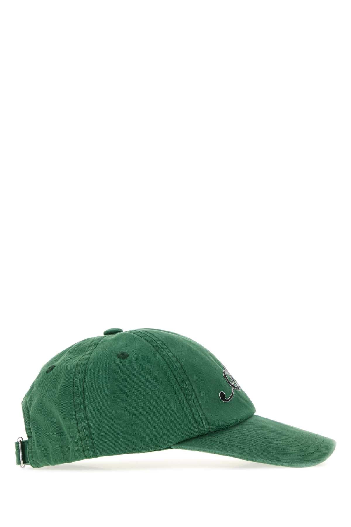Ami Women Green Cotton Baseball Cap AMI PARIS