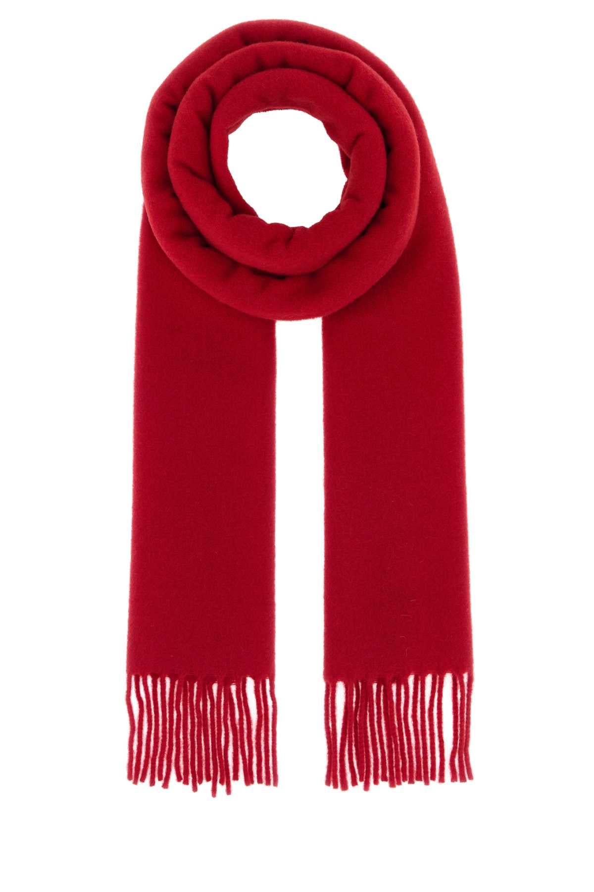 Ami Women Red Wool Scarf AMI PARIS