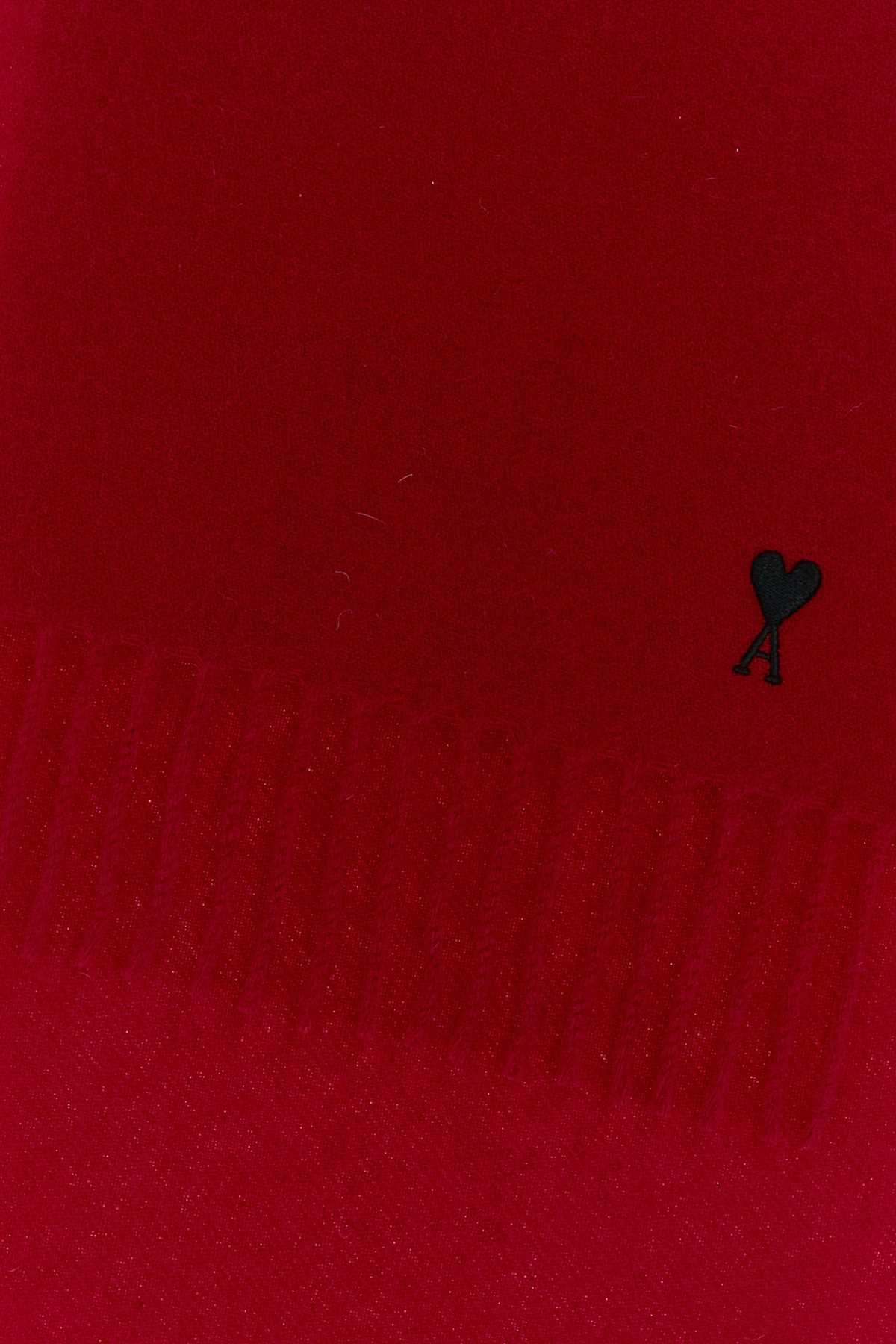 Ami Women Red Wool Scarf AMI PARIS