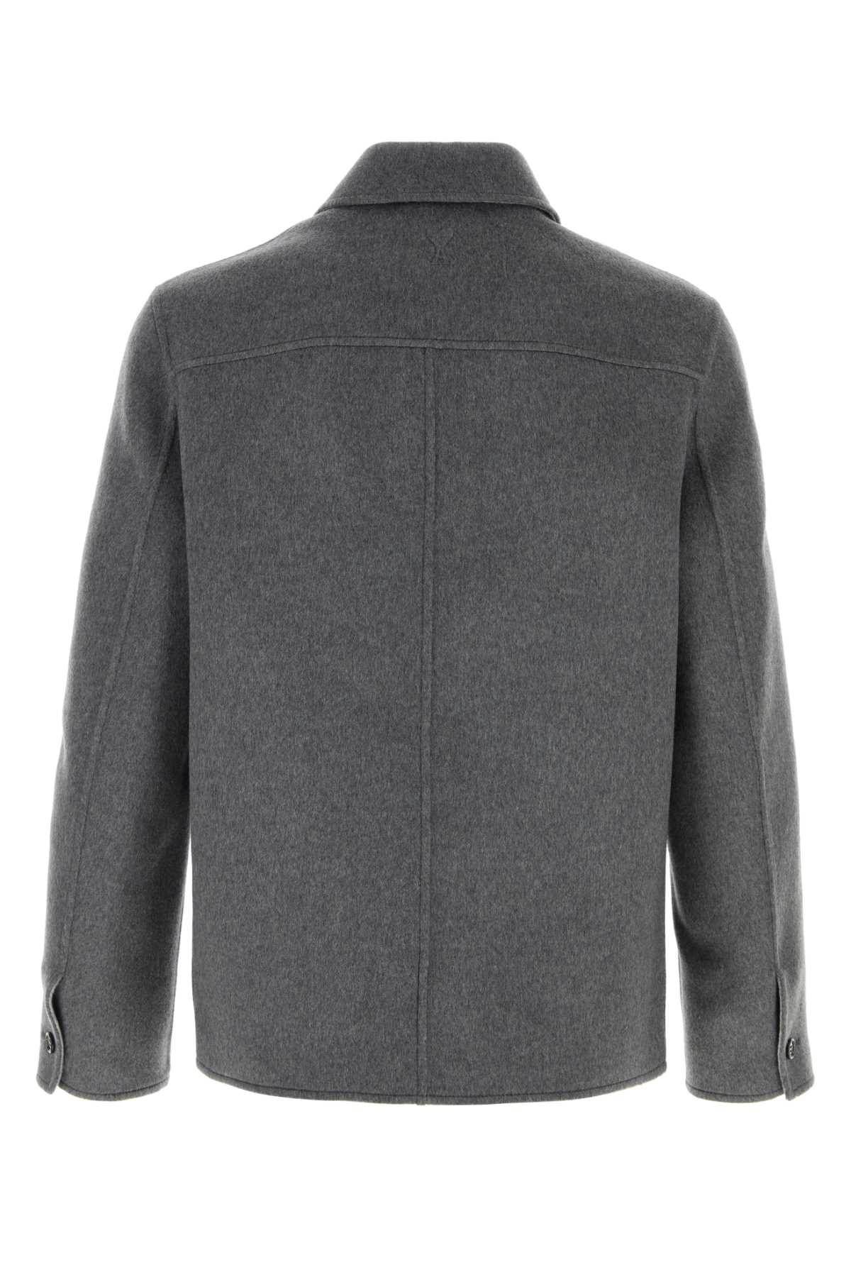 Ami Men Grey Wool Blend Blazer AMI PARIS