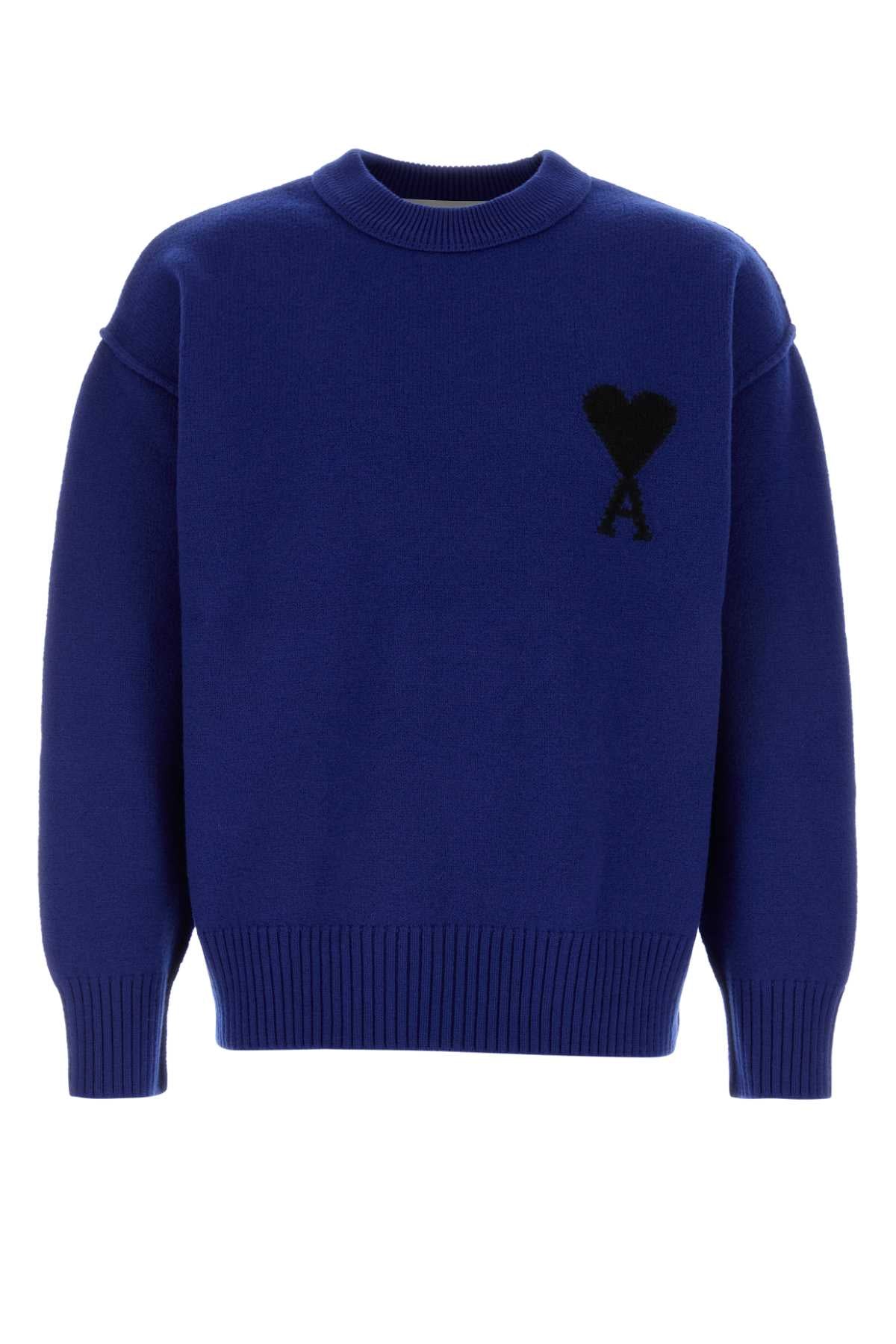 Ami Men Blue Wool Sweater AMI PARIS